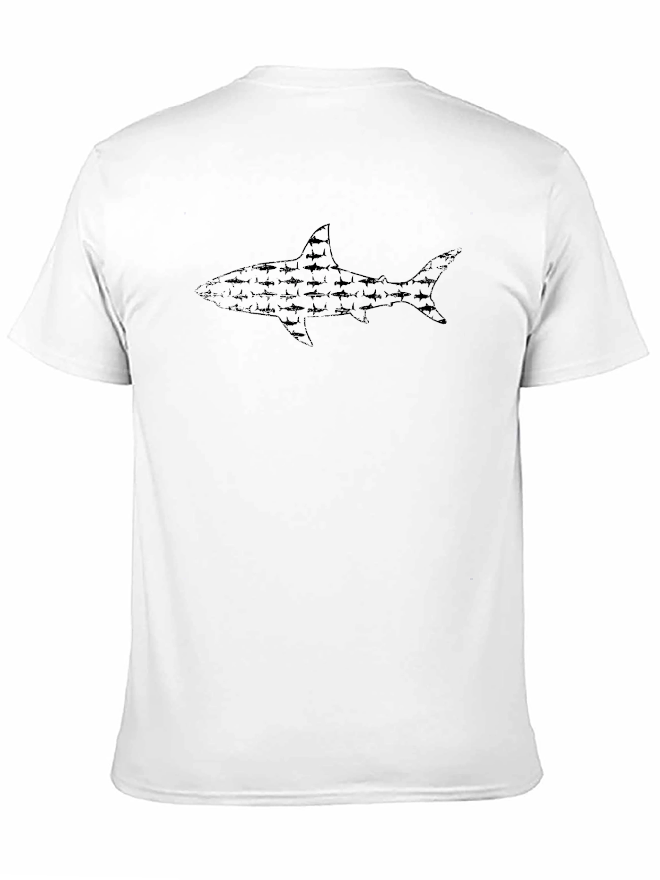 Black Shark Silhouette Graphic Tee - Cool Men's Black T-Shirt view 11