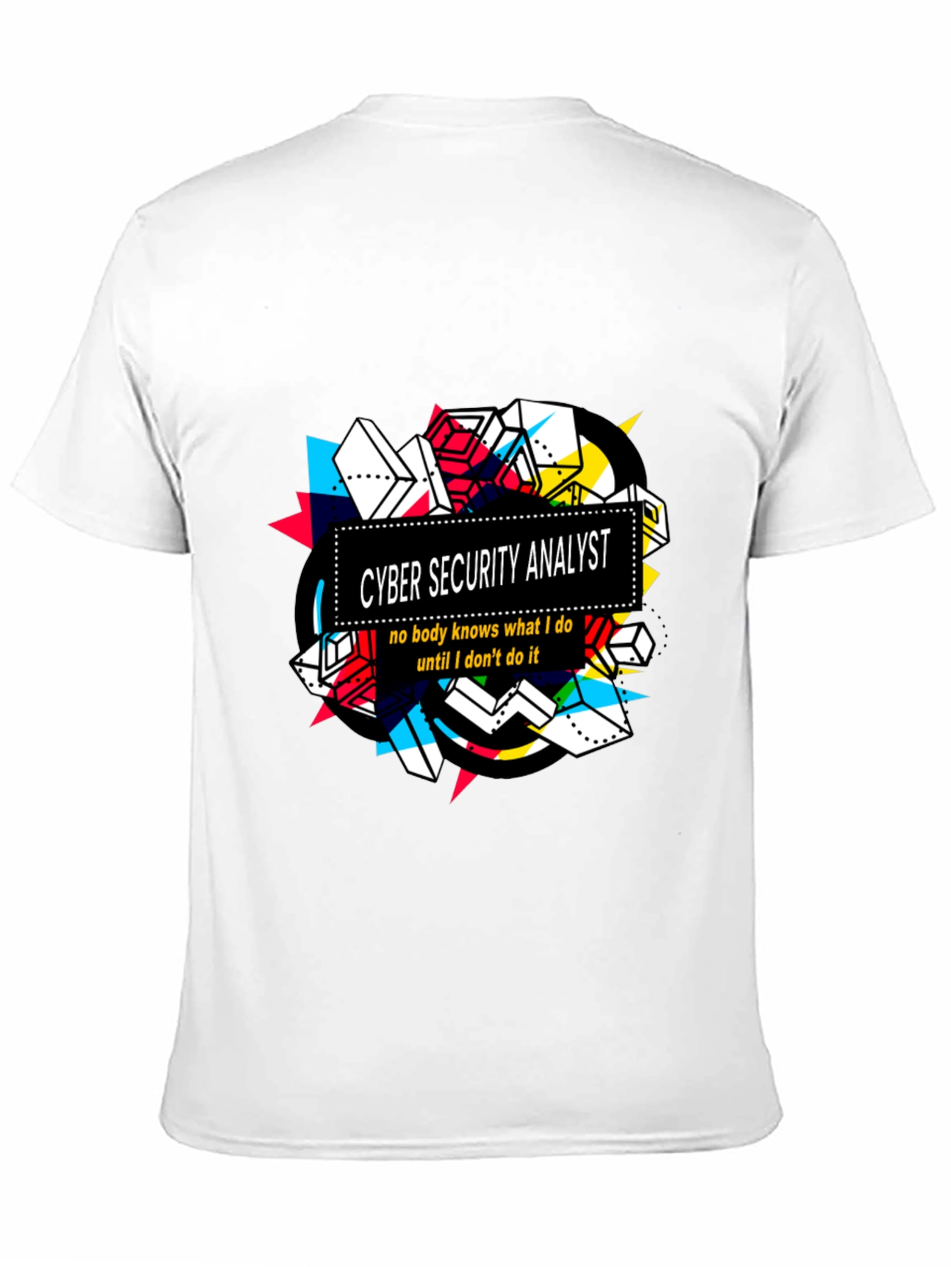 Black Cyber Security Analyst Graphic T-Shirt view 11