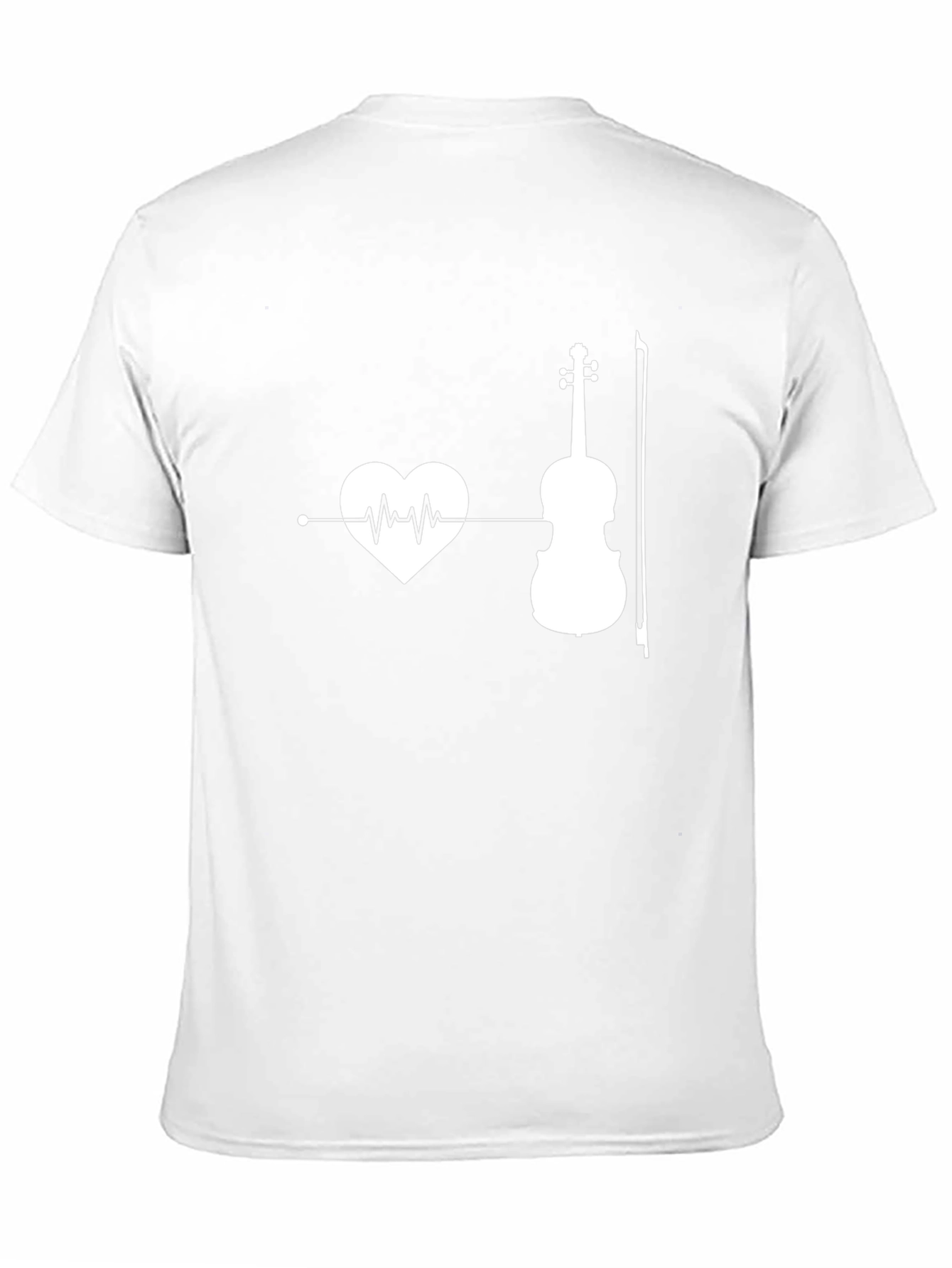 Black Heartbeat Violin Graphic T-Shirt view 11