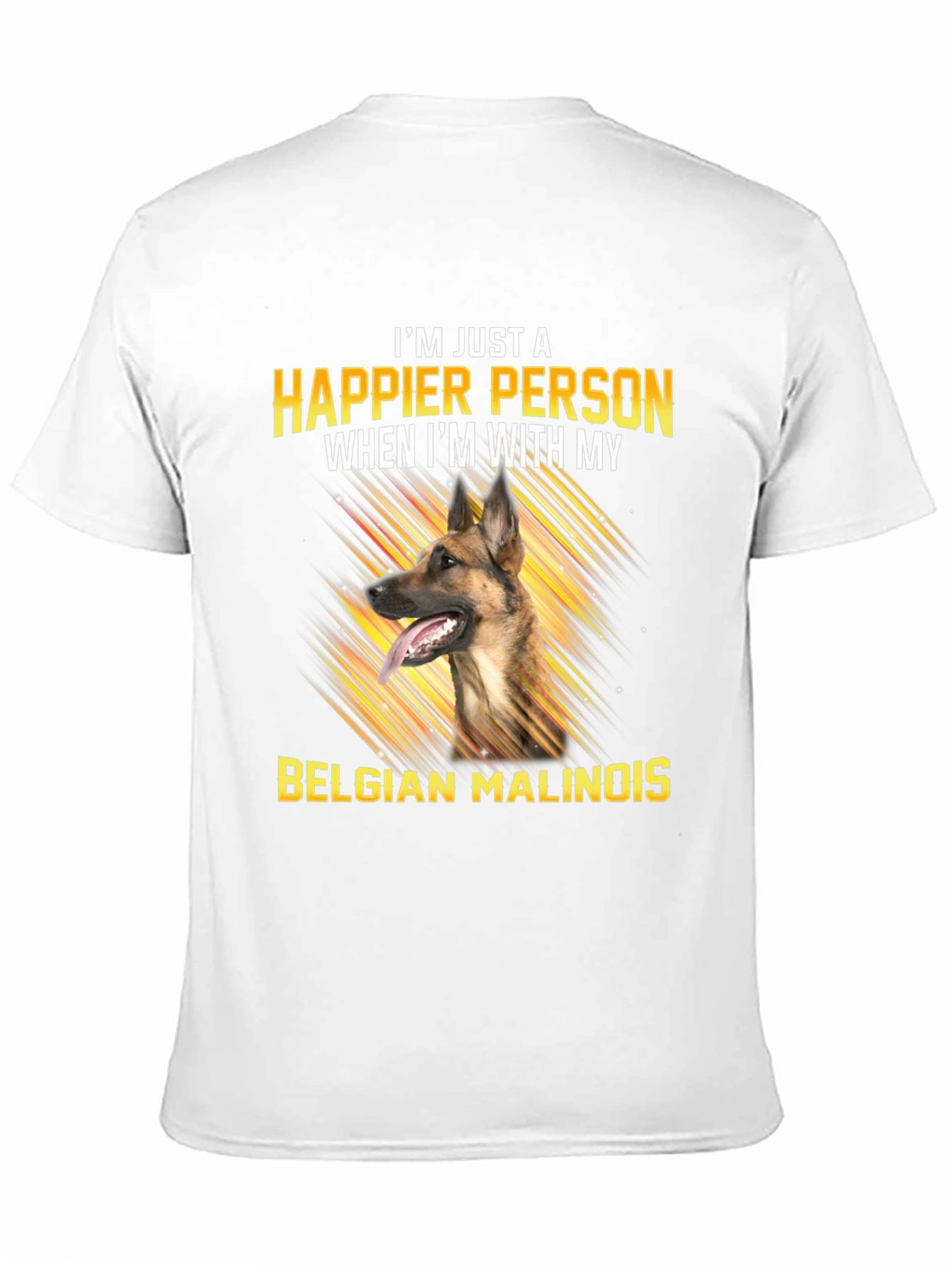 Black Happier With My Belgian Malinois T-Shirt view 11