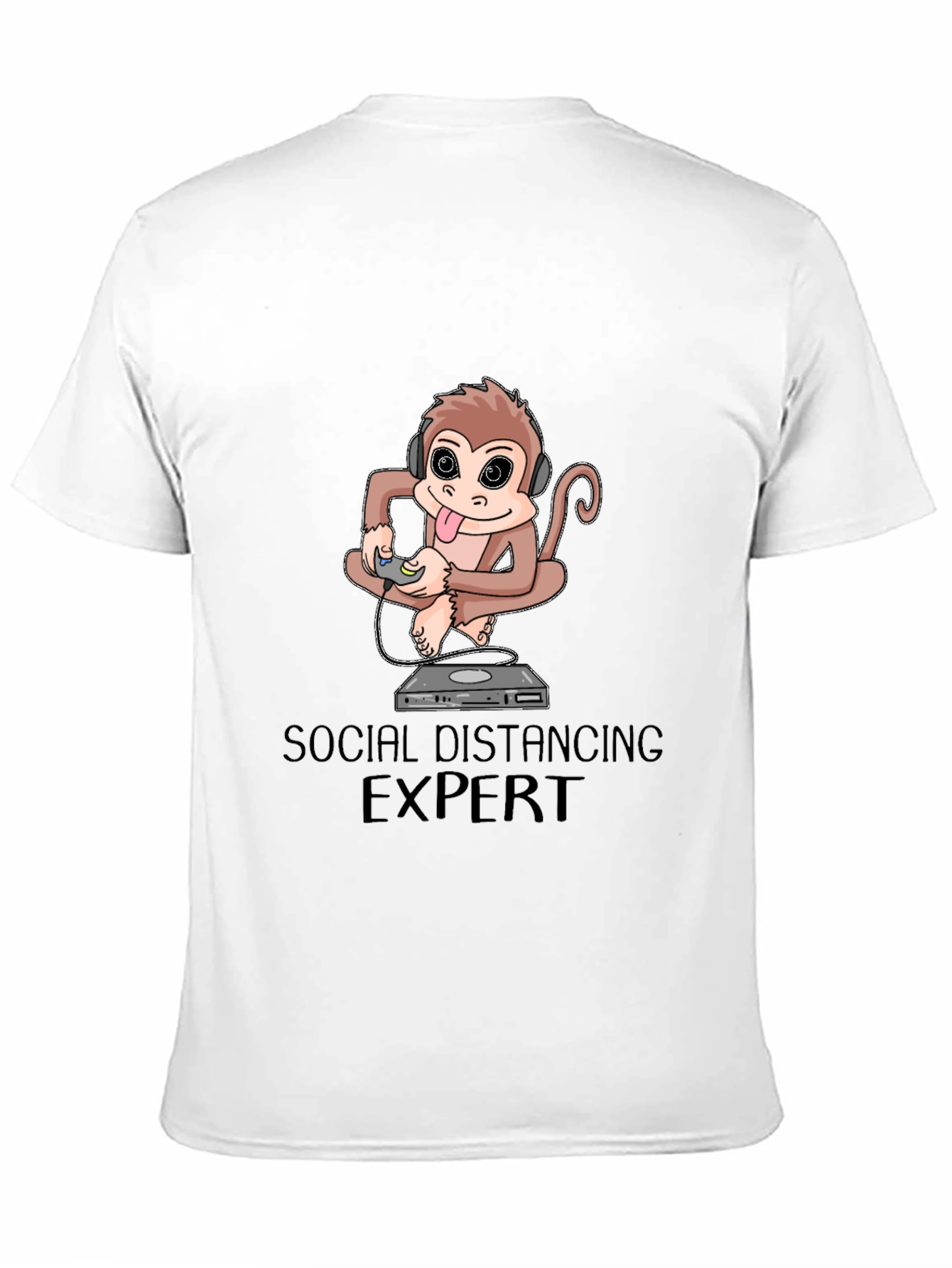 Black Social Distancing Expert Monkey Graphic Tee view 11