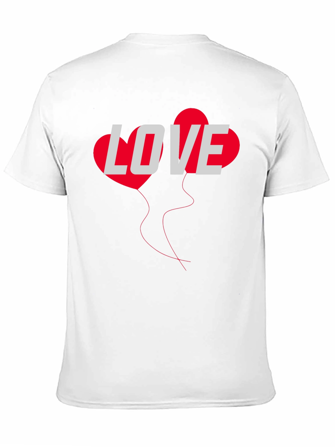 Black Love Heart Balloon Graphic Tee - Black Casual T-Shirt view 11