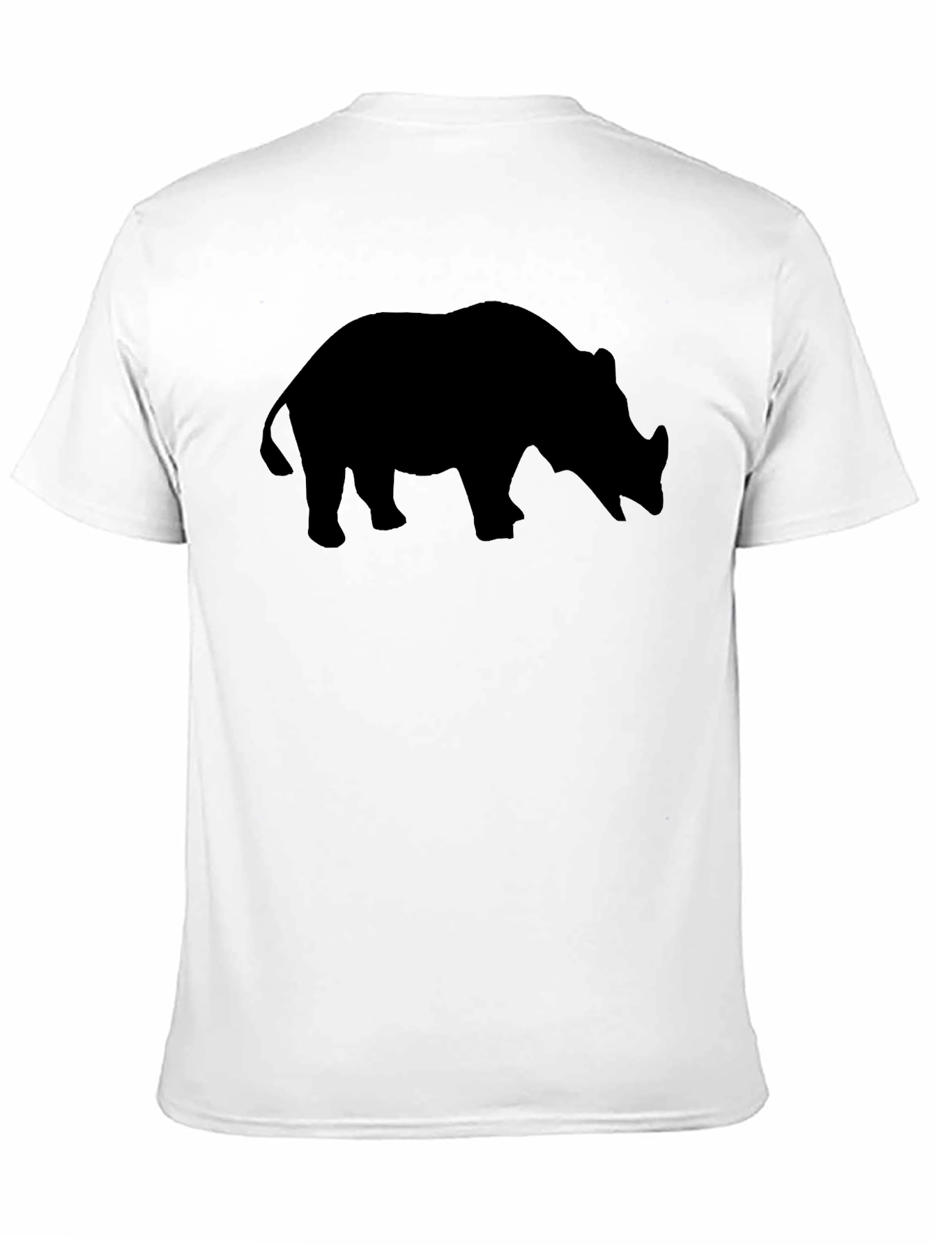 Black Rhino Silhouette T-Shirt - Black Cotton Tee view 11