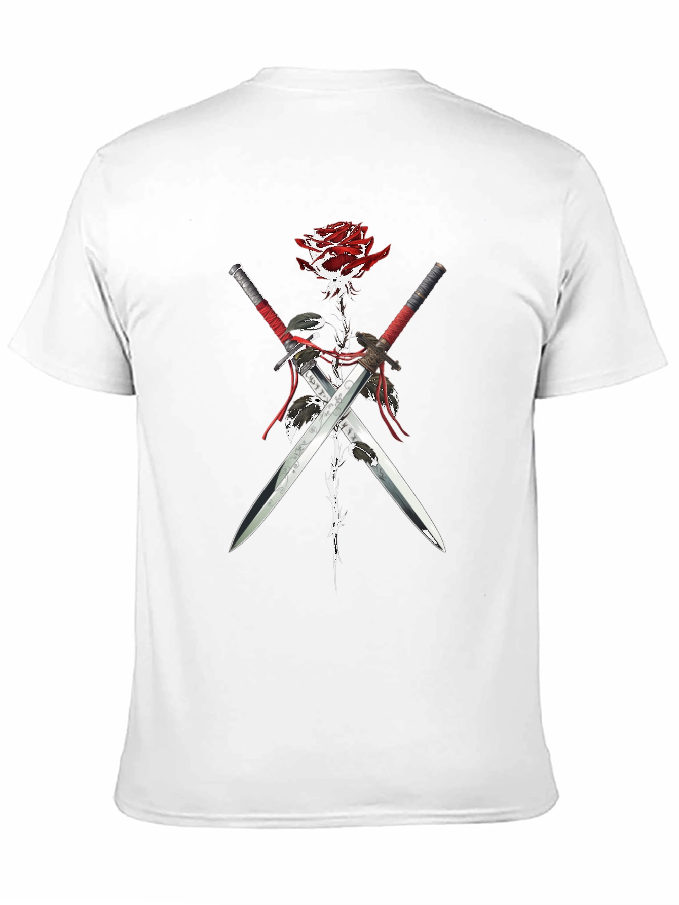 Black Rose and Swords Graphic Tee - Edgy Streetwear view 11