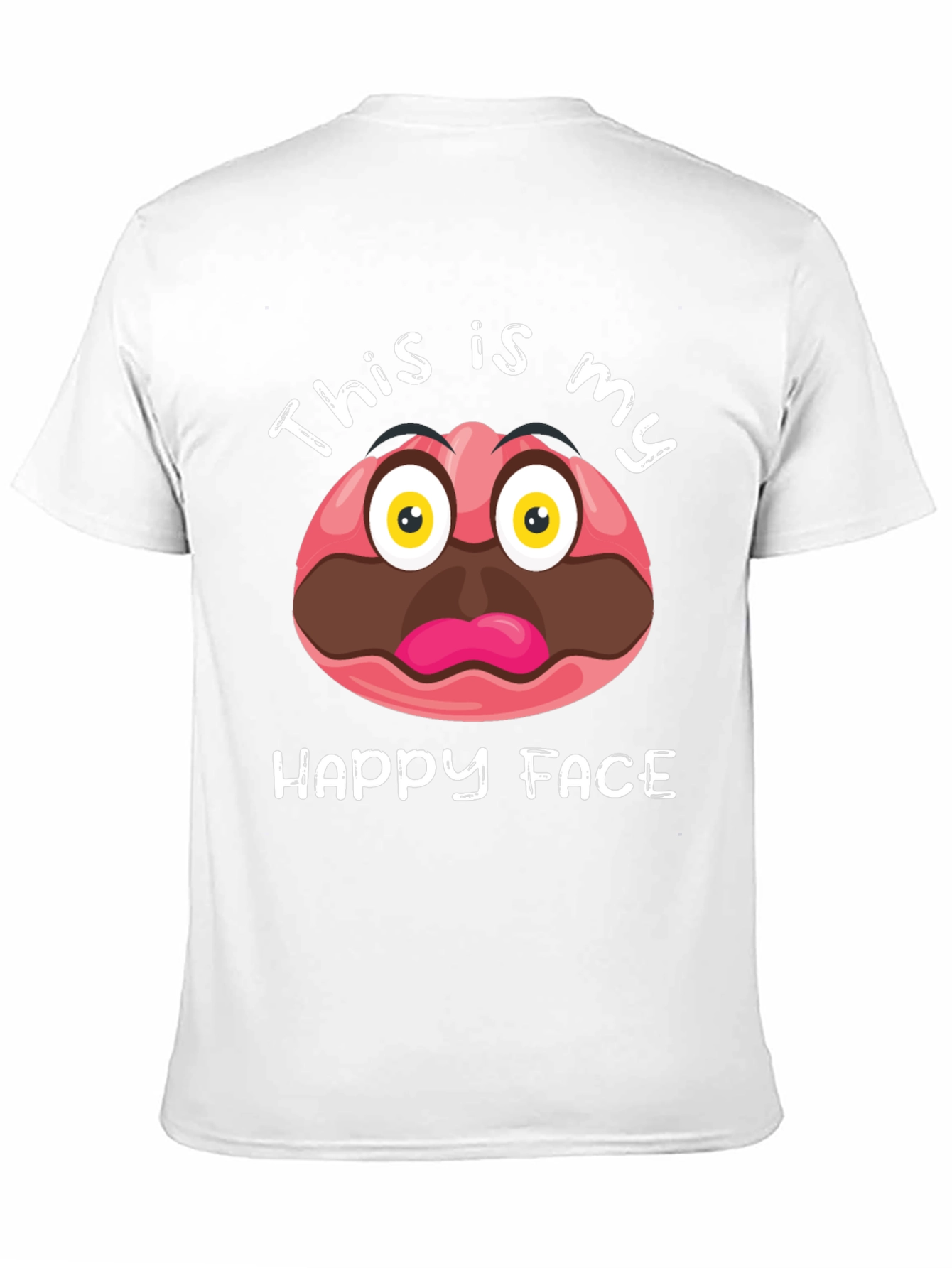Black Funny This Is My Happy Face Graphic T-Shirt view 11