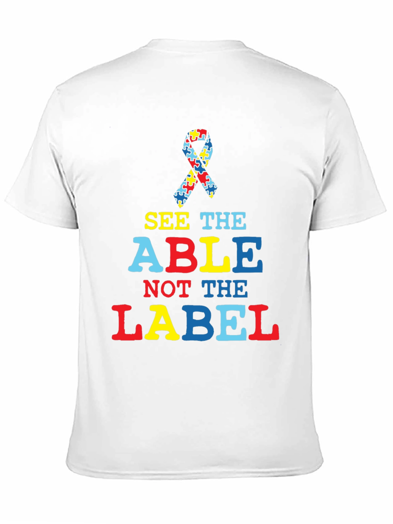 Black Autism Awareness T-Shirt - See the Able view 11