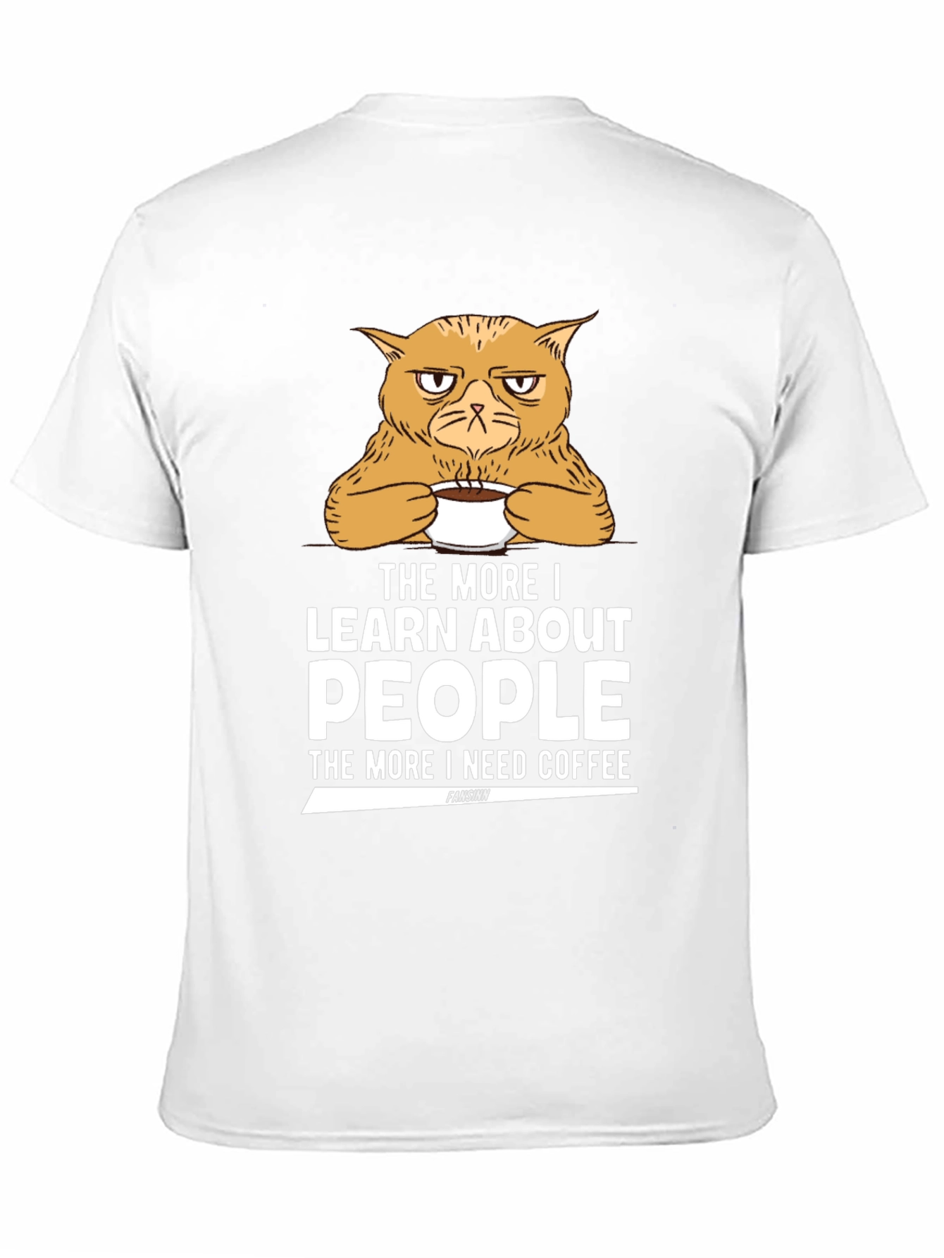 Black Grumpy Cat Coffee T-Shirt - Learn About People view 11