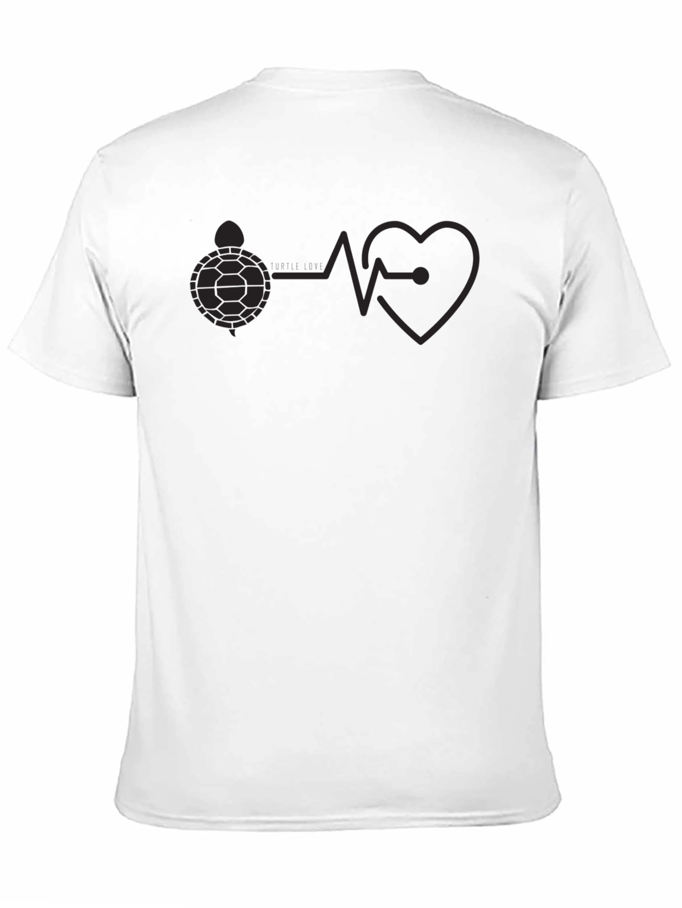 Black Turtle Heartbeat T-Shirt - Soft Cotton Crew Neck Tee view 11