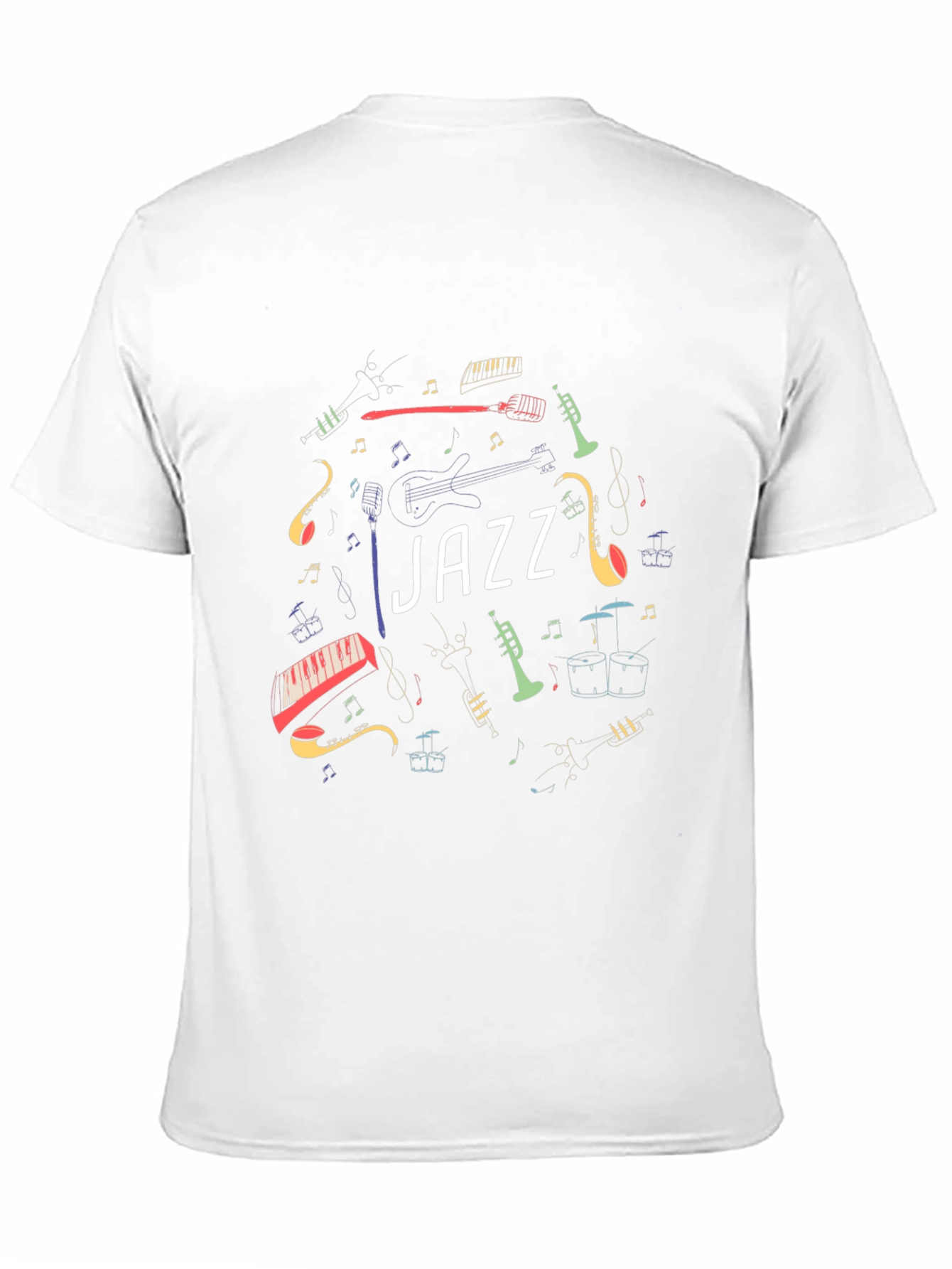 Black Jazz Music Instrument Graphic Black T-Shirt view 11