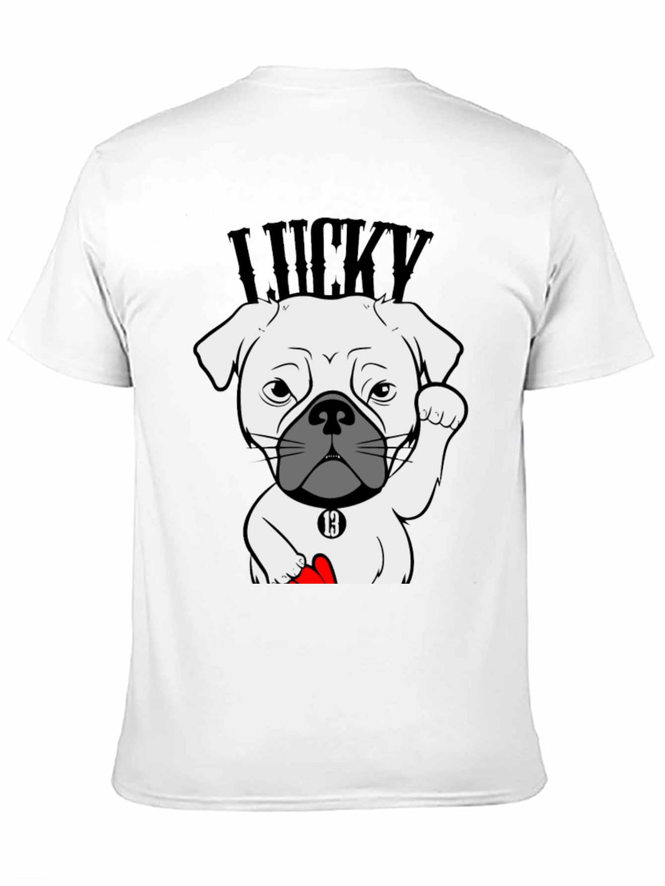 Black Lucky Dog Graphic Tee - Black Cotton T-Shirt view 11