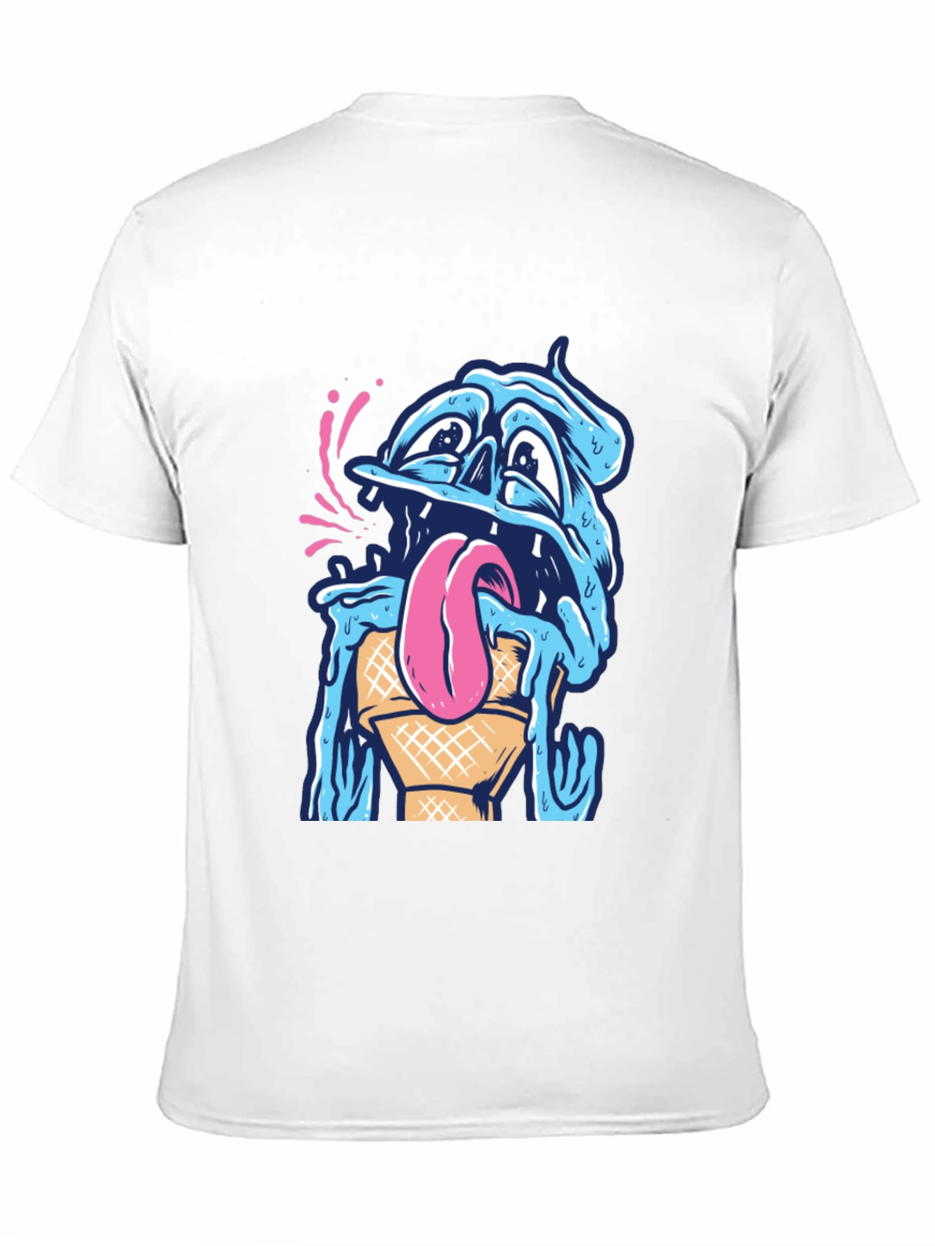 Black Melting Ice Cream Monster Graphic Tee view 11