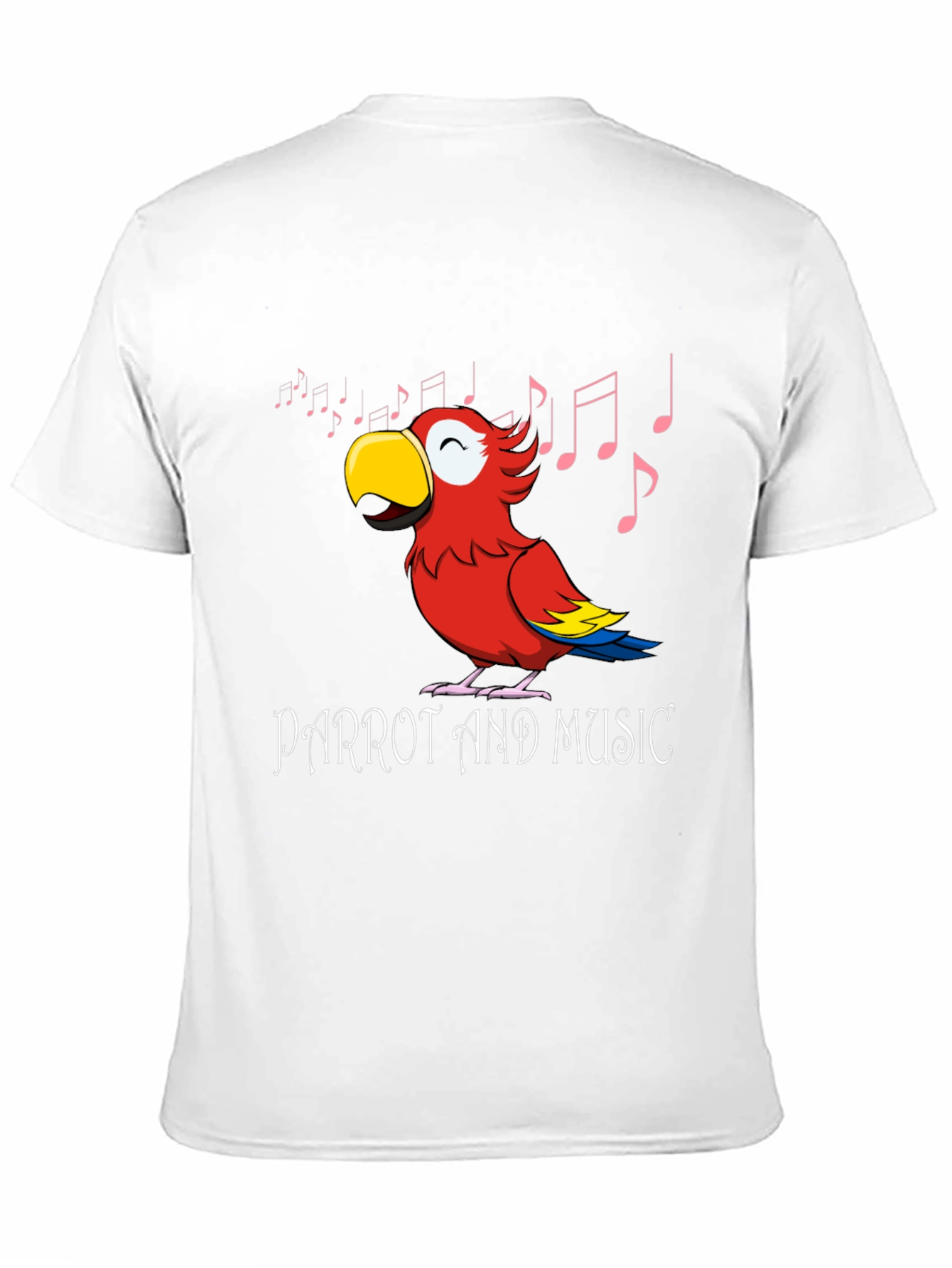 Black Parrot and Music T-Shirt - Black view 11