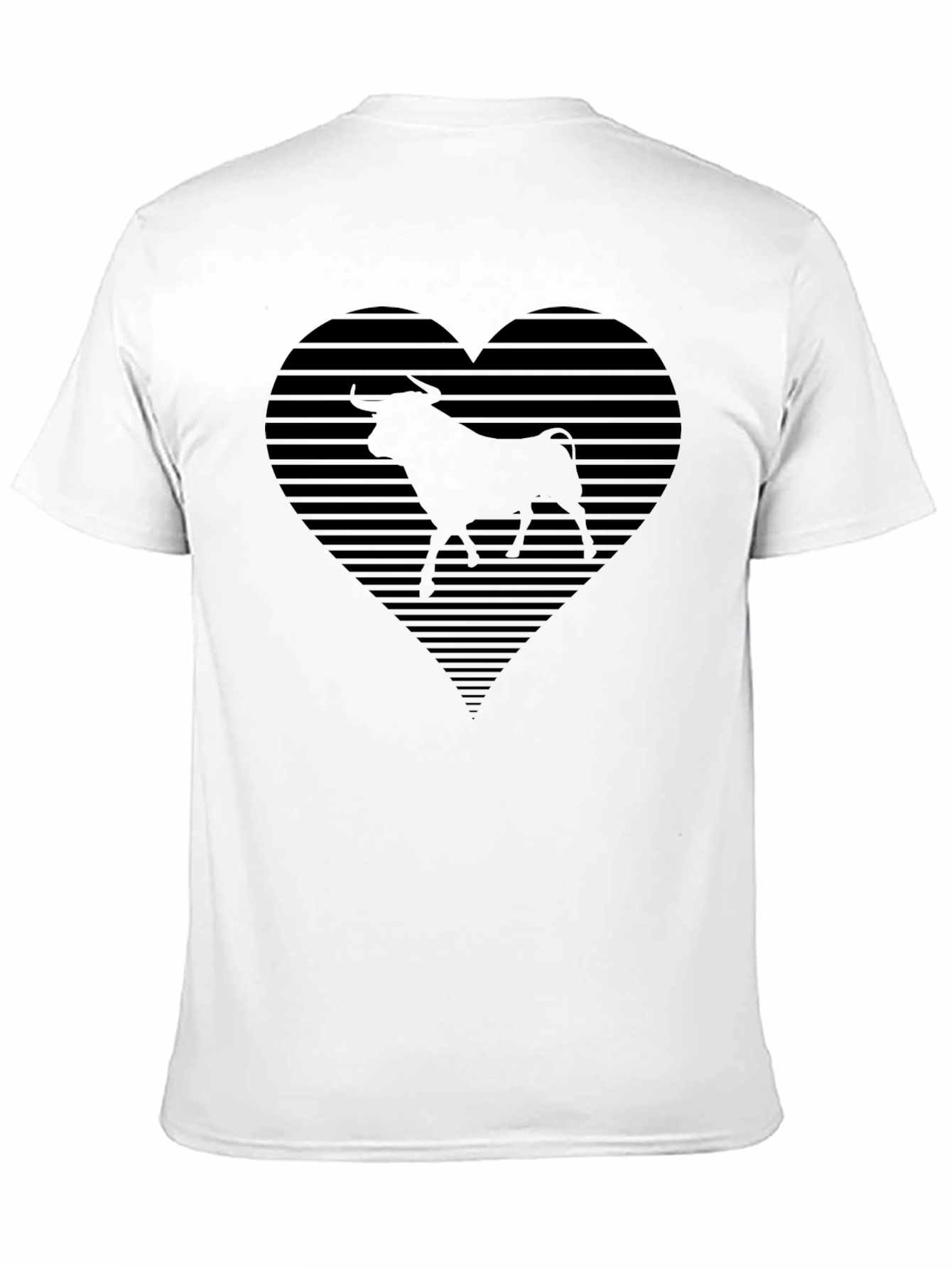 Black Bull Heart Graphic Tee - Cool Black T-Shirt view 11