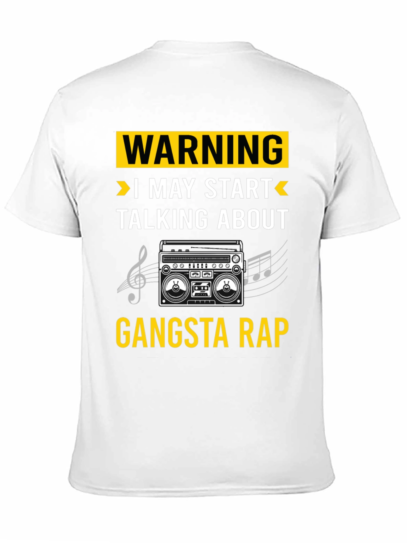 Black Gangsta Rap T-Shirt - Warning Funny Tee view 11