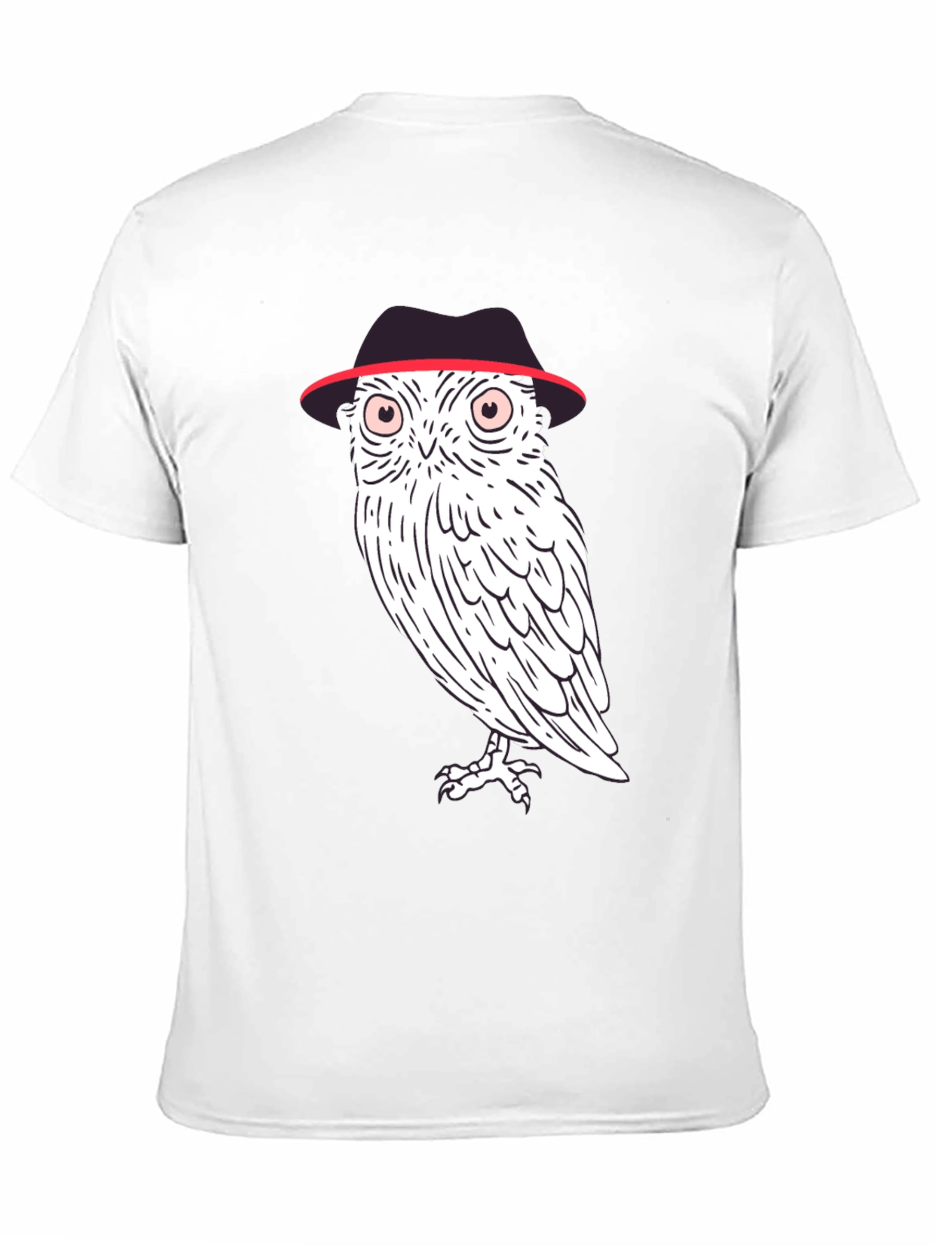 Black Owl in Fedora Graphic Tee - Stylish Men's Black T-Shirt view 11
