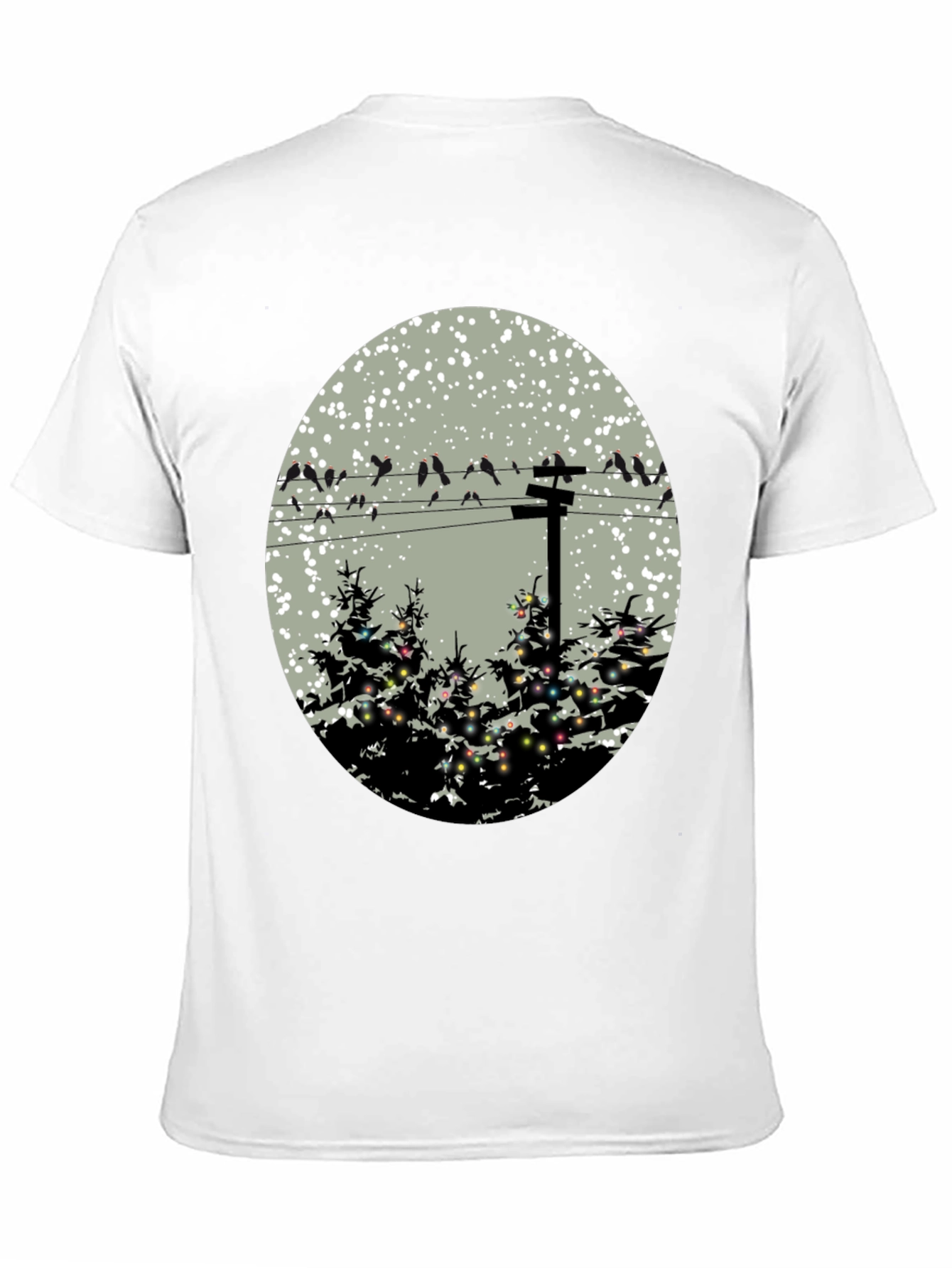 Black Birds on Wire Graphic Tee view 11