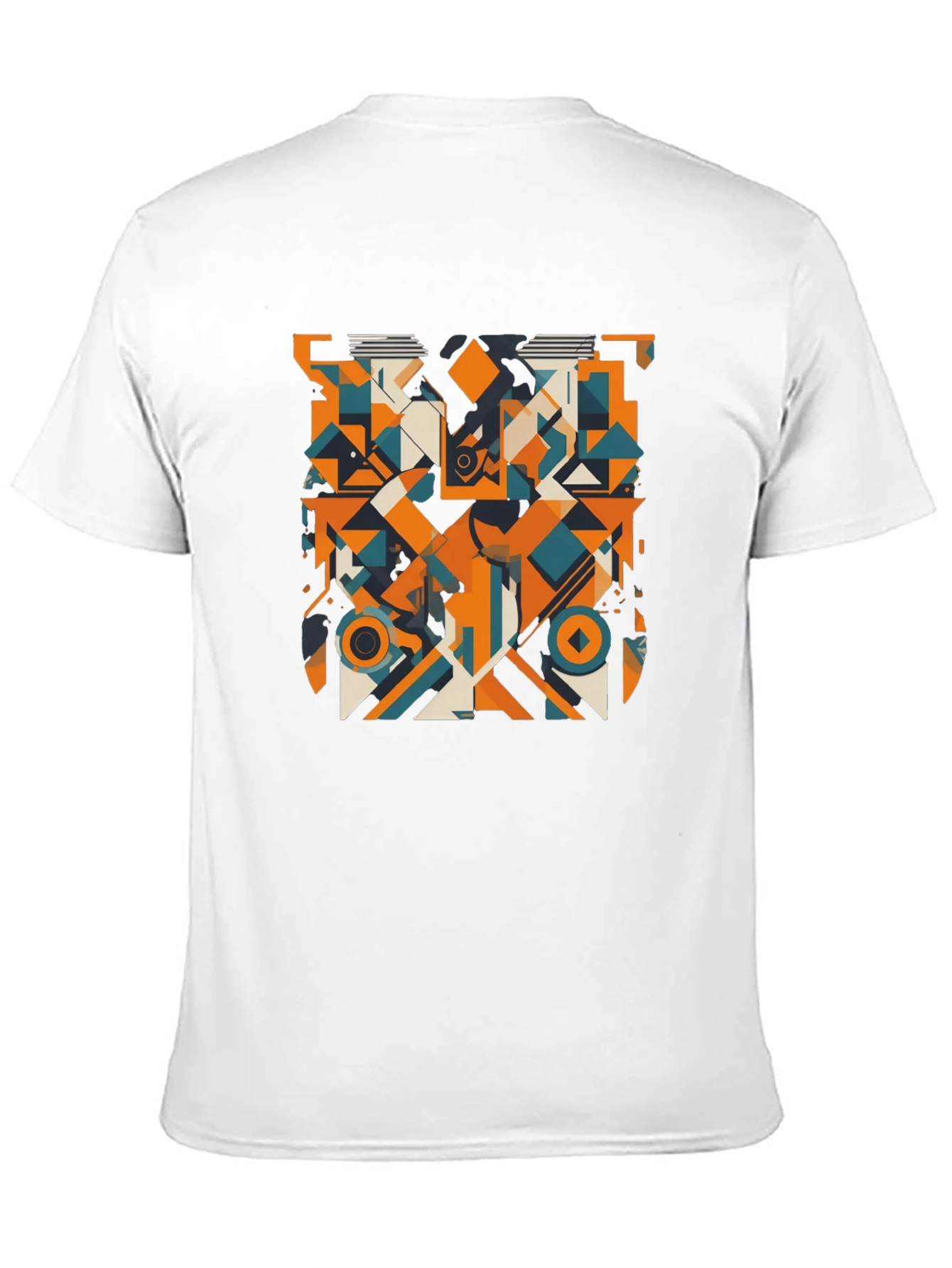 Black Geometric Abstract Art Print Black T-Shirt view 11