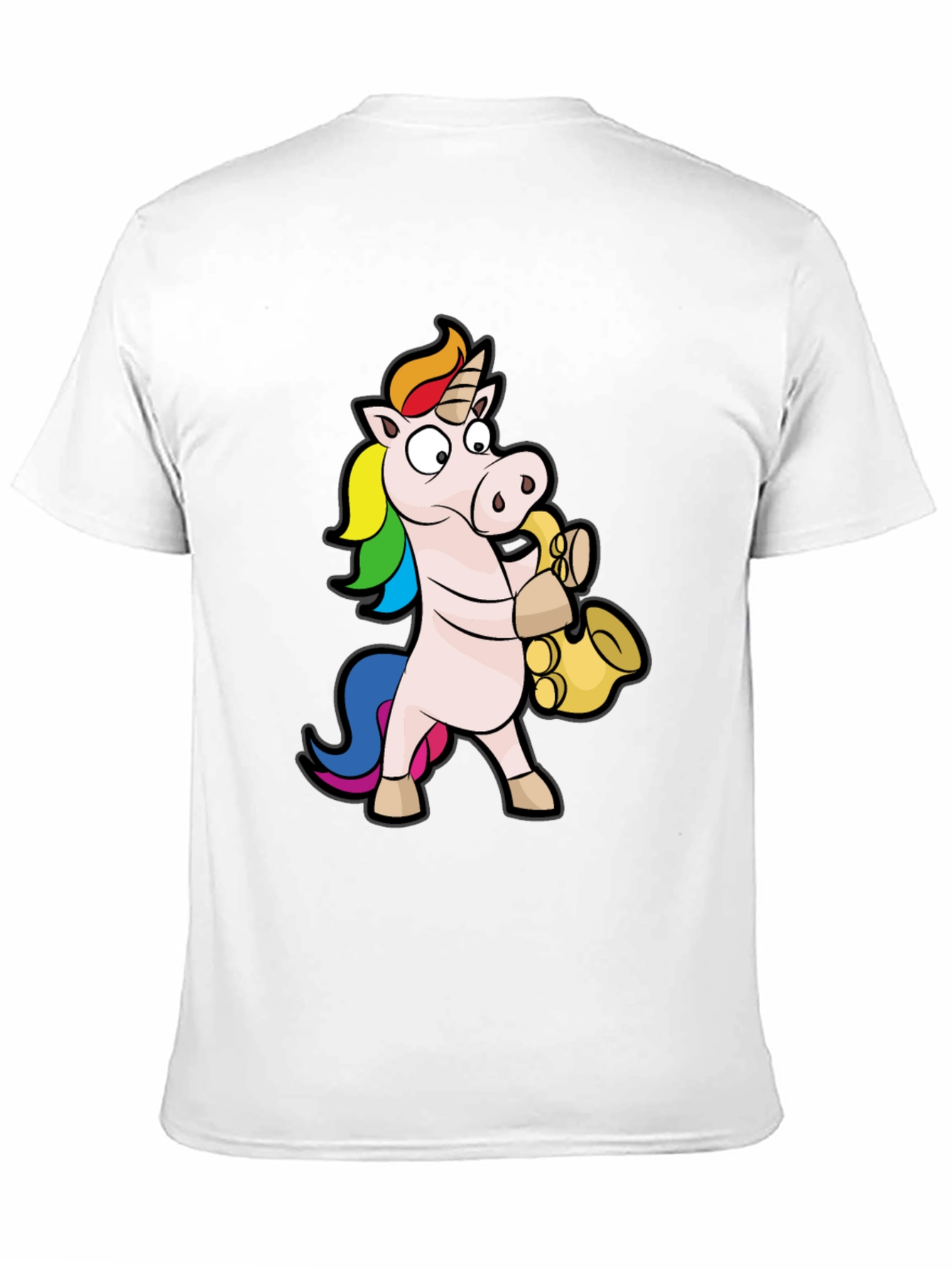 Black Unicorn Saxophone Black T-Shirt view 11