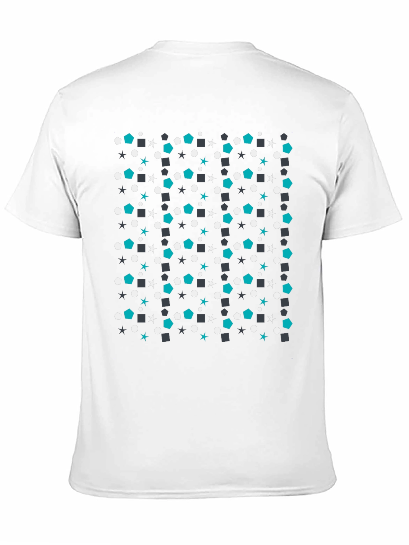 Black Geometric Pattern Tee - Modern Casual Style view 11