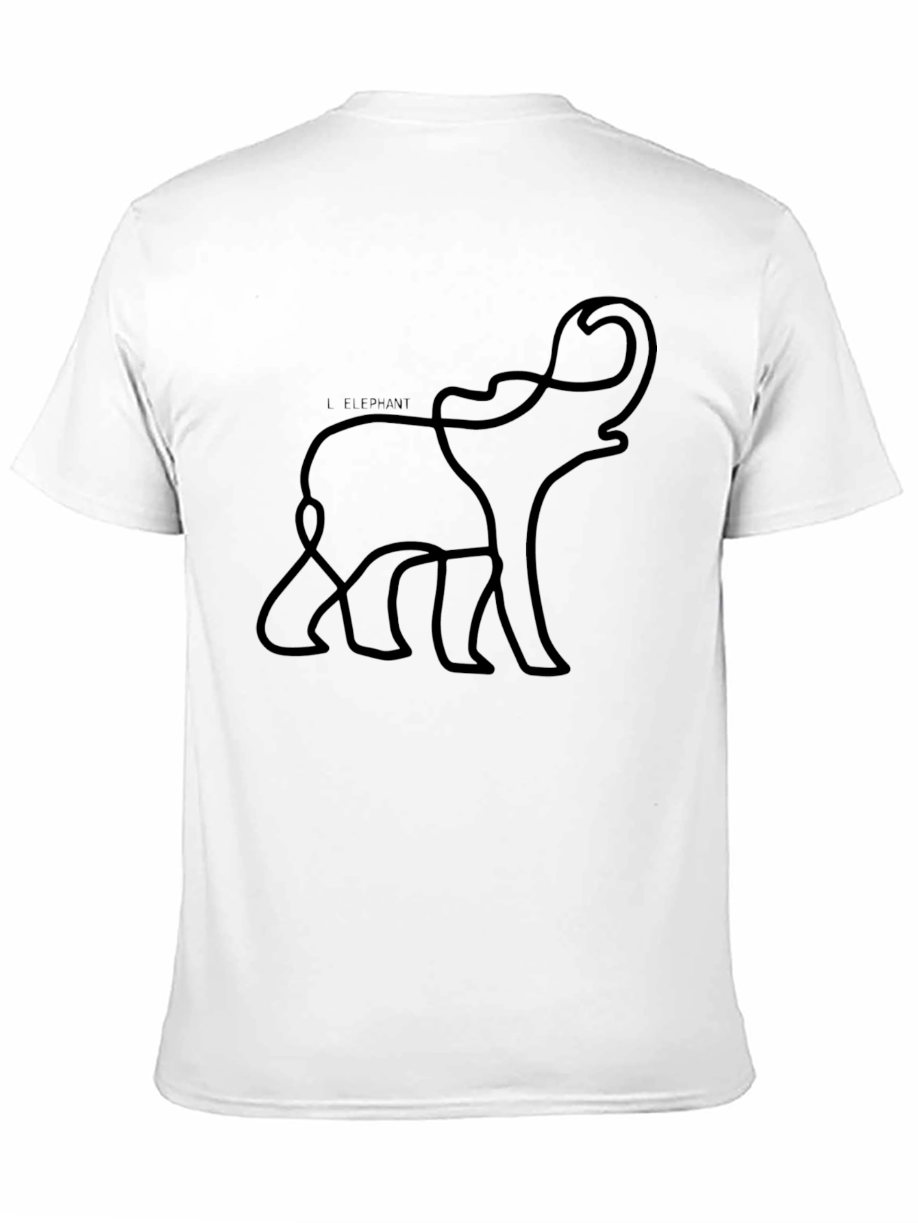 Black Elephant Line Art Black T-Shirt view 11