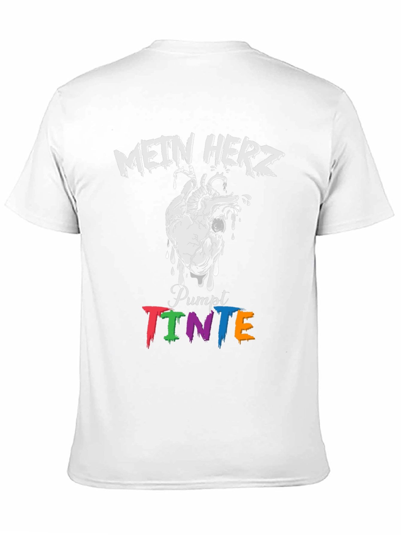 Black Mein Herz Pumpt Tinte Black Graphic Tee view 11