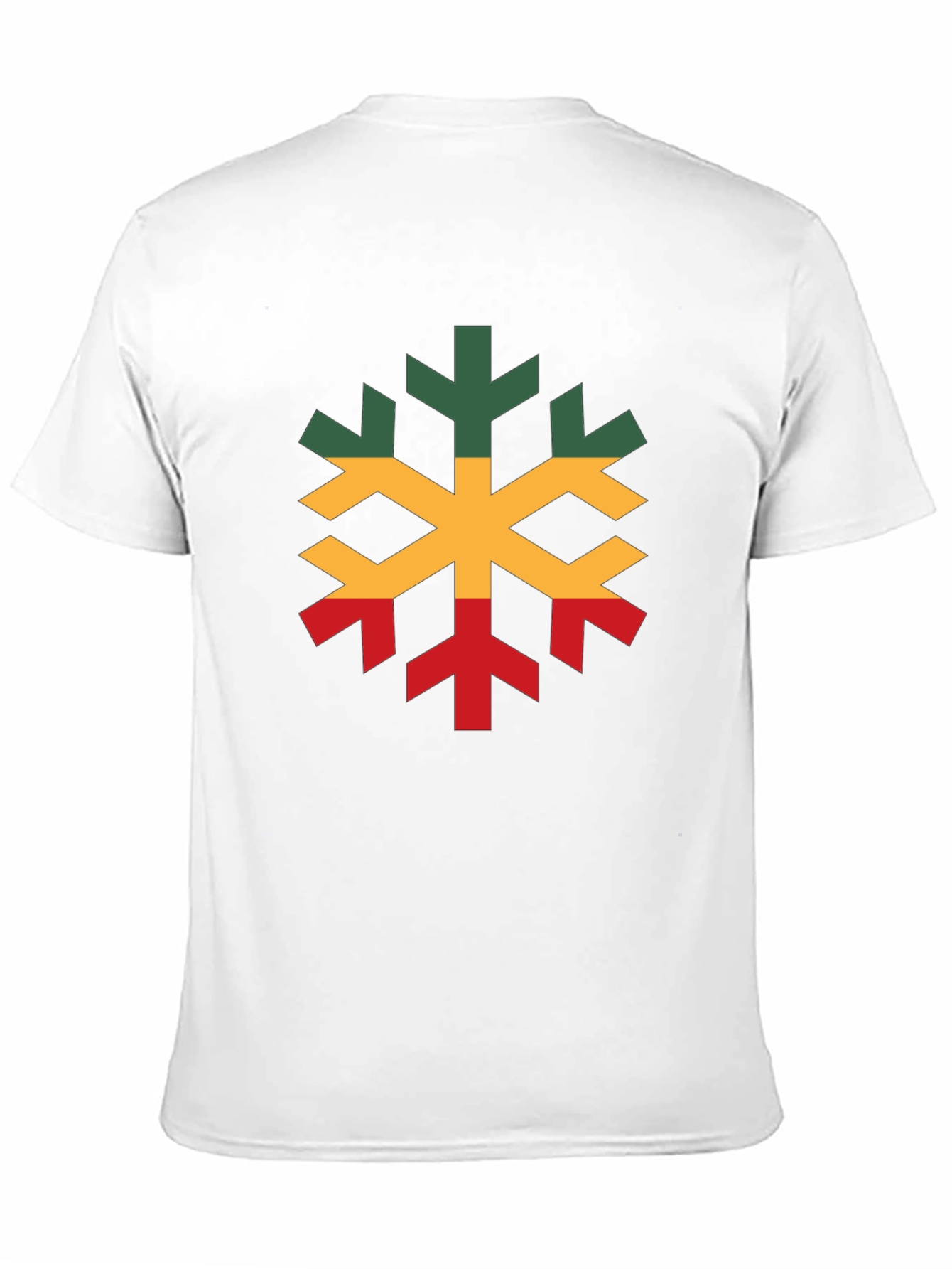 Black Rasta Snowflake Graphic T-Shirt - Cotton Blend, Short Sleeve view 11