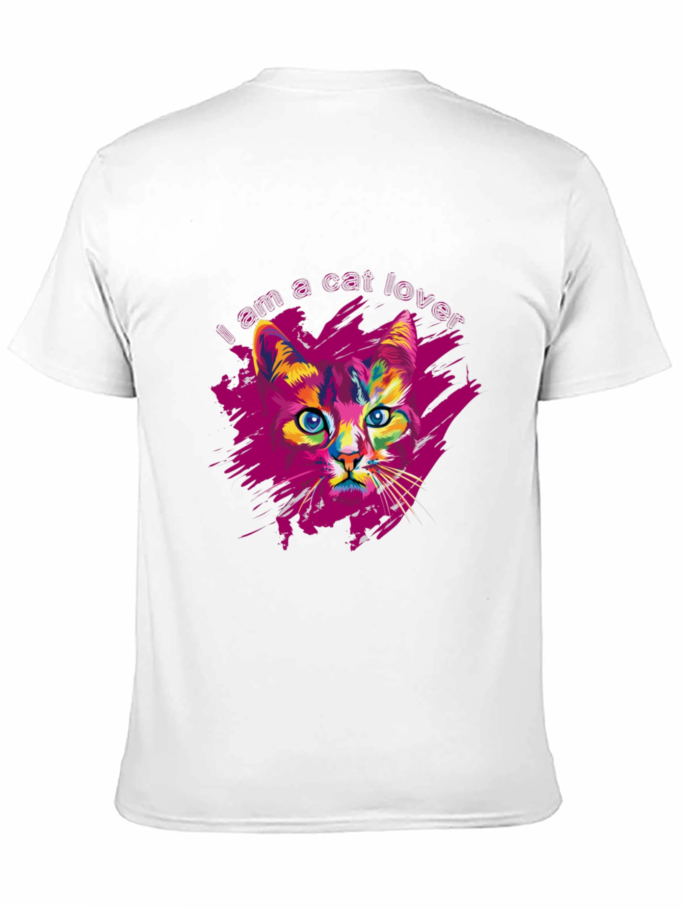 Black Vibrant Cat Lover Graphic Print Black T-Shirt view 11