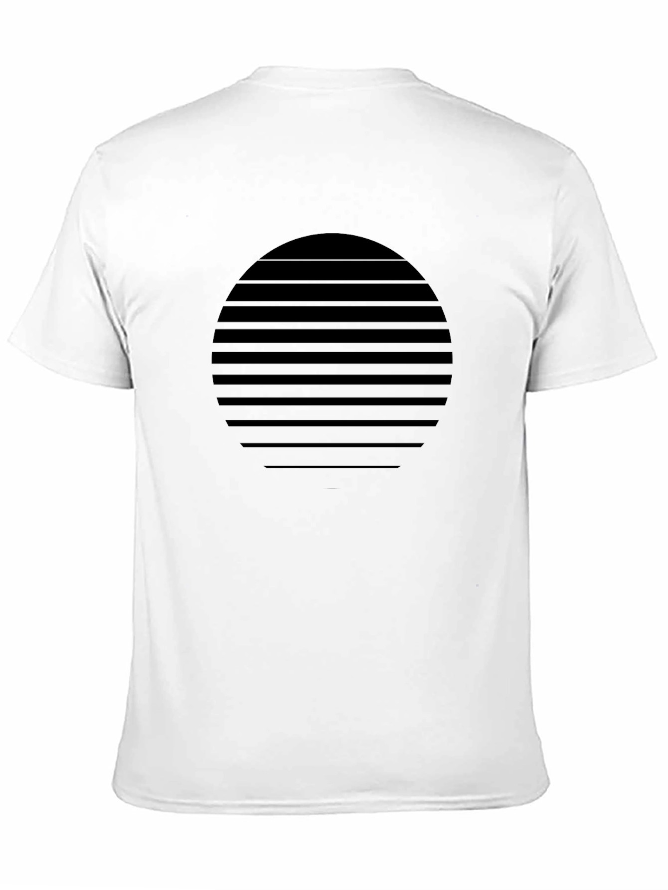 Modern Striped Circle Graphic Black T-Shirt - 11