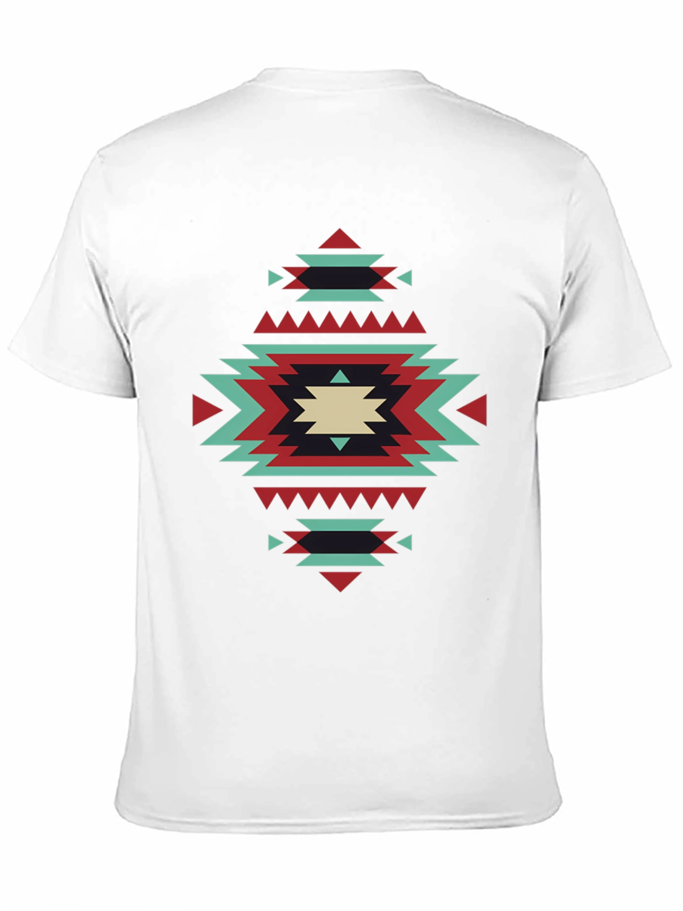 Black Aztec Pattern Black T-Shirt view 11