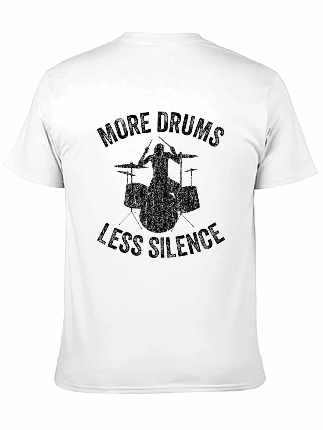Black More Drums Less Silence Black Graphic T-Shirt view 11