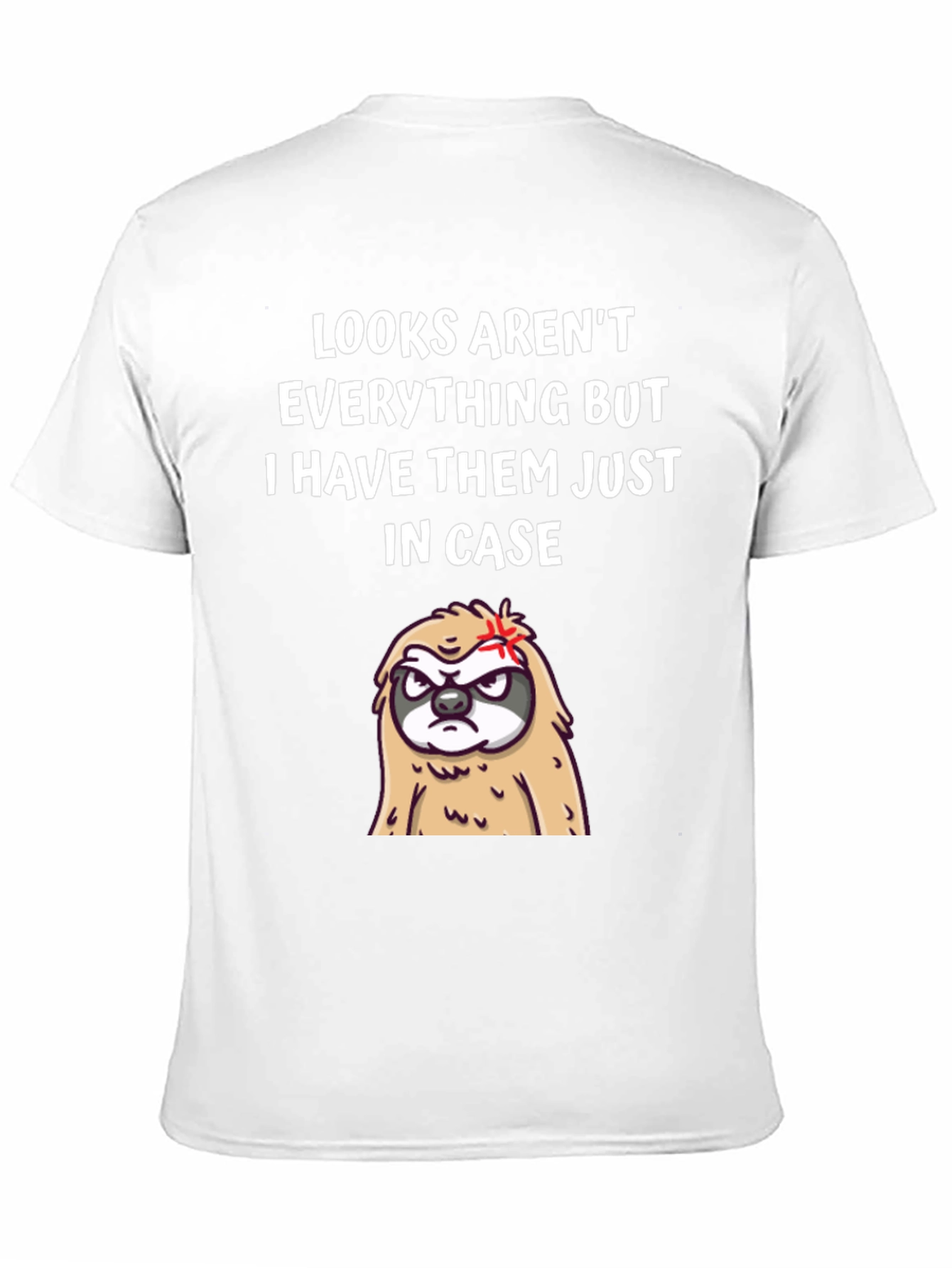 Black Funny Sloth Graphic Tee - Looks Aren't Everything T-Shirt view 11