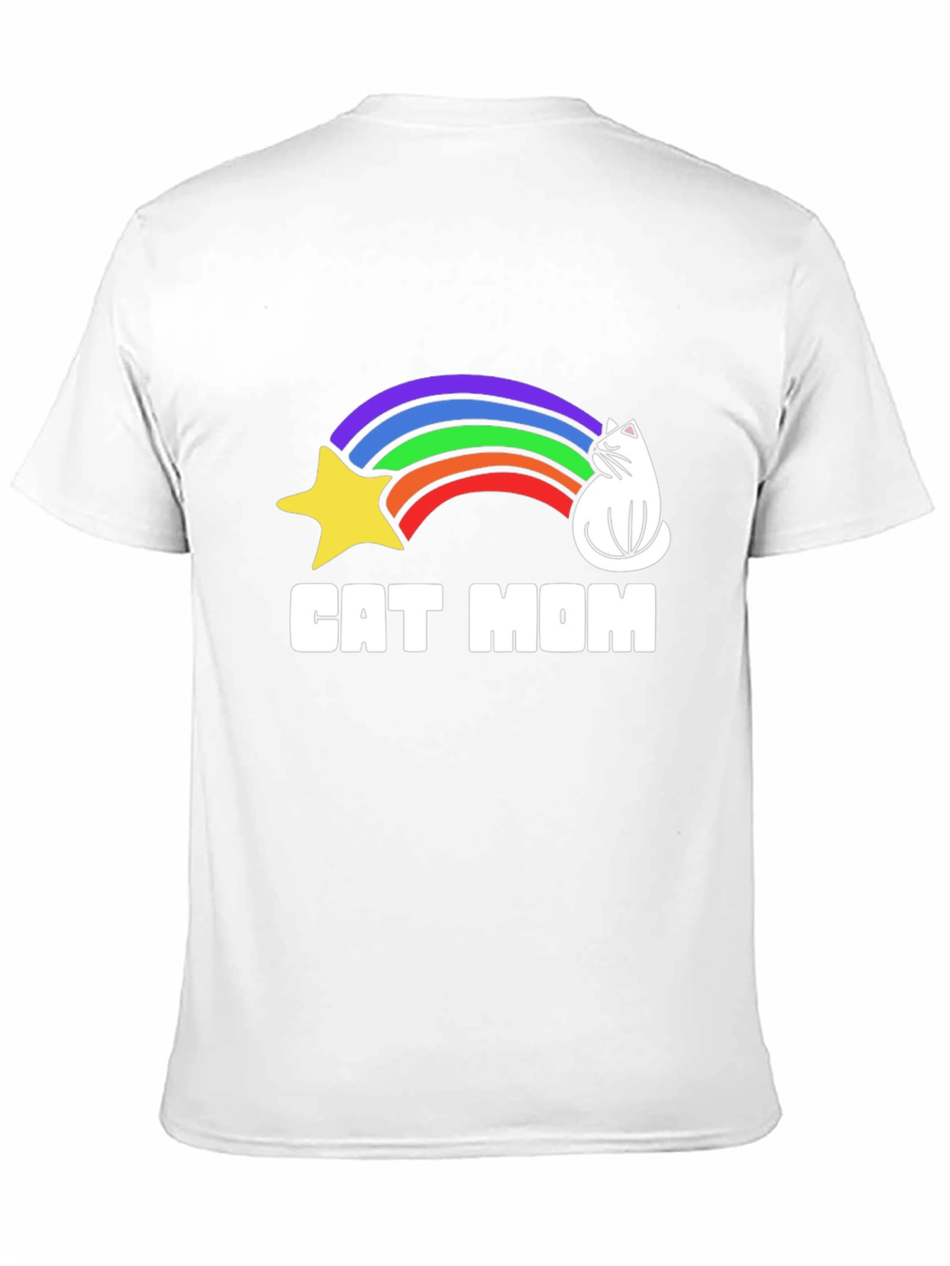 Black Cat Mom Rainbow Graphic Tee - Unisex Cotton T-Shirt view 11