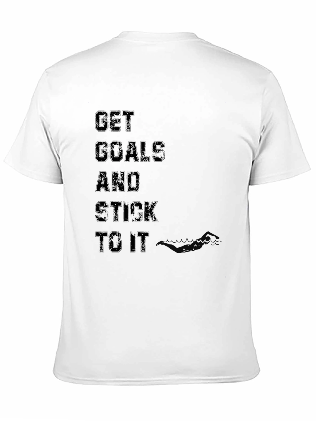 Black Motivational 'Get Goals' Black T-Shirt view 11