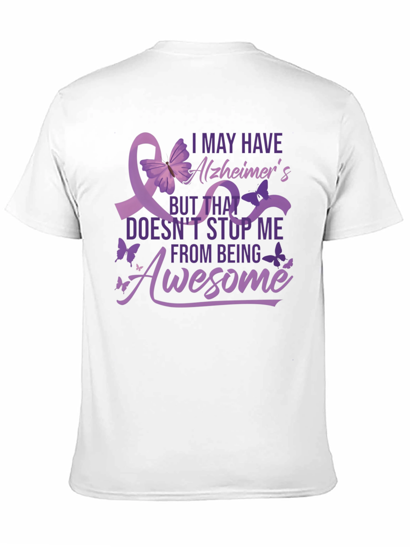 Black Alzheimer's Awareness T-Shirt - Awesome! view 11