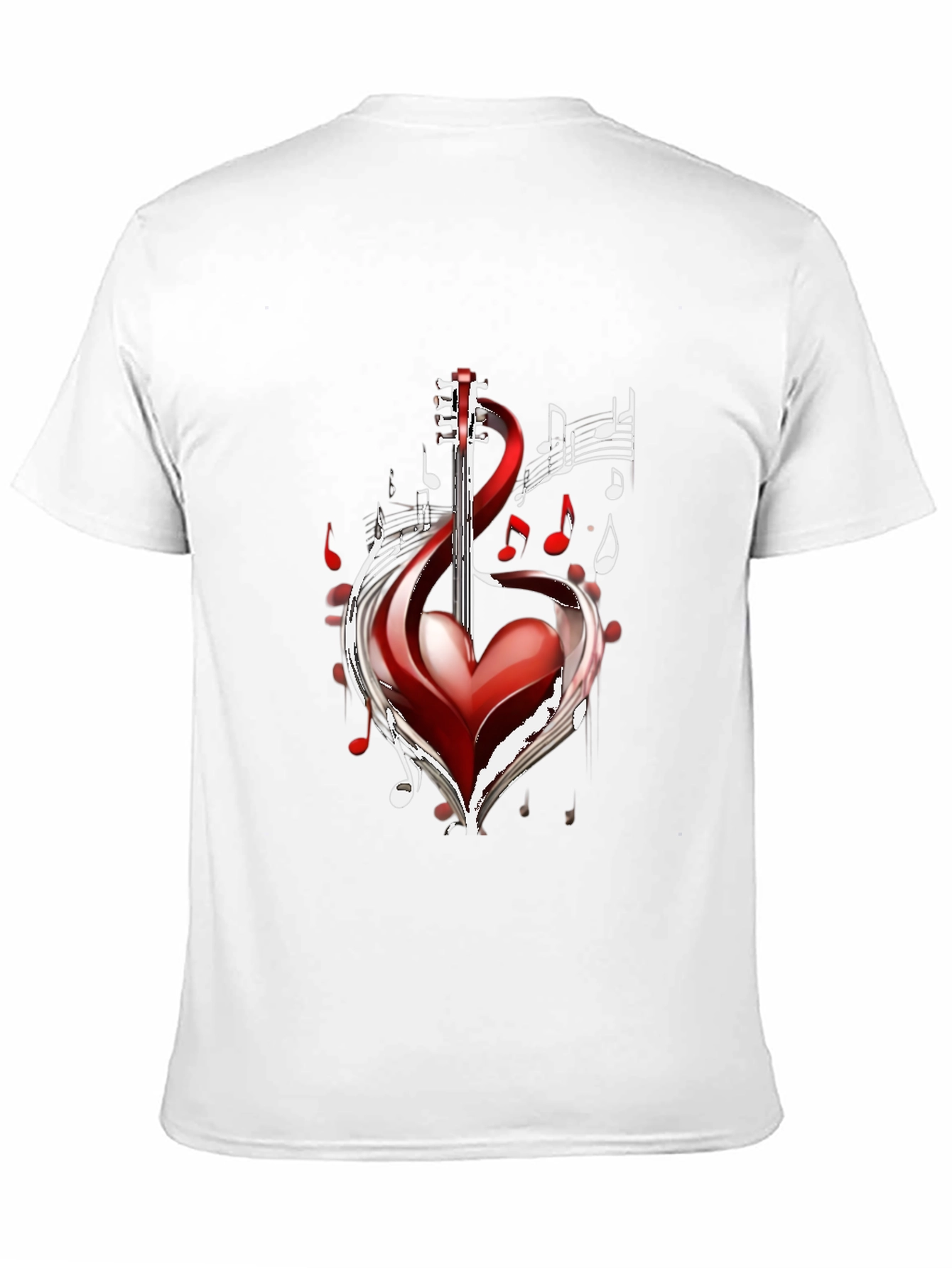 Black Musical Heart Guitar Black T-Shirt view 11