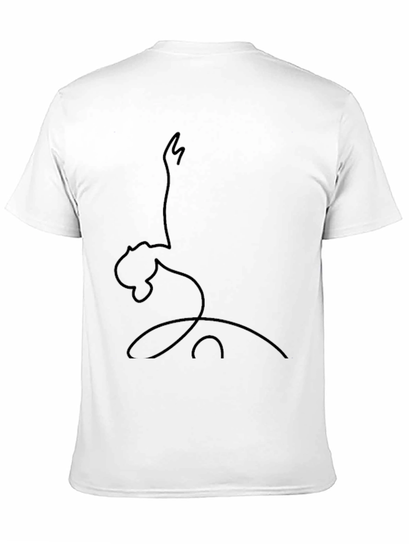 Black Minimalist Line Art Tee - Abstract Figure Design, Black view 11