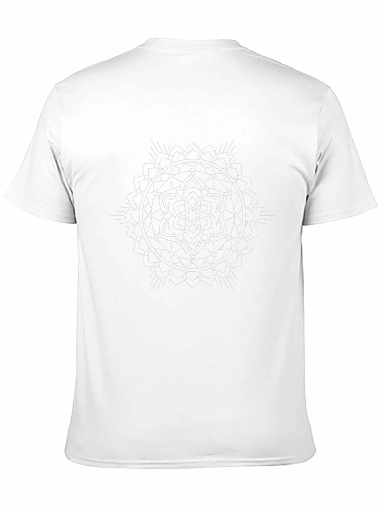 Black Geometric Mandala Graphic Print Black T-Shirt view 11