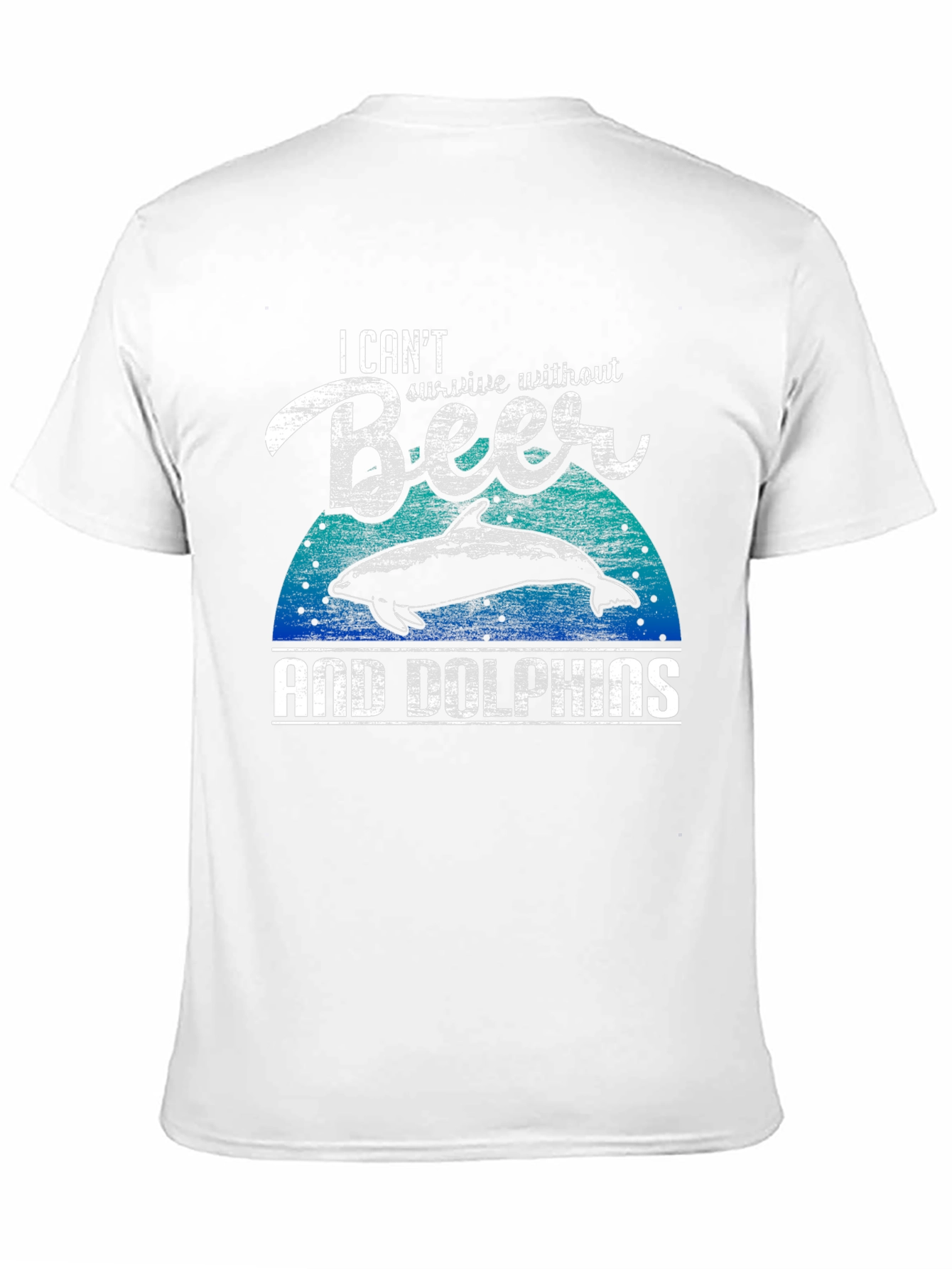 Black Beer & Dolphins Graphic Tee - Men's Black T-Shirt view 11