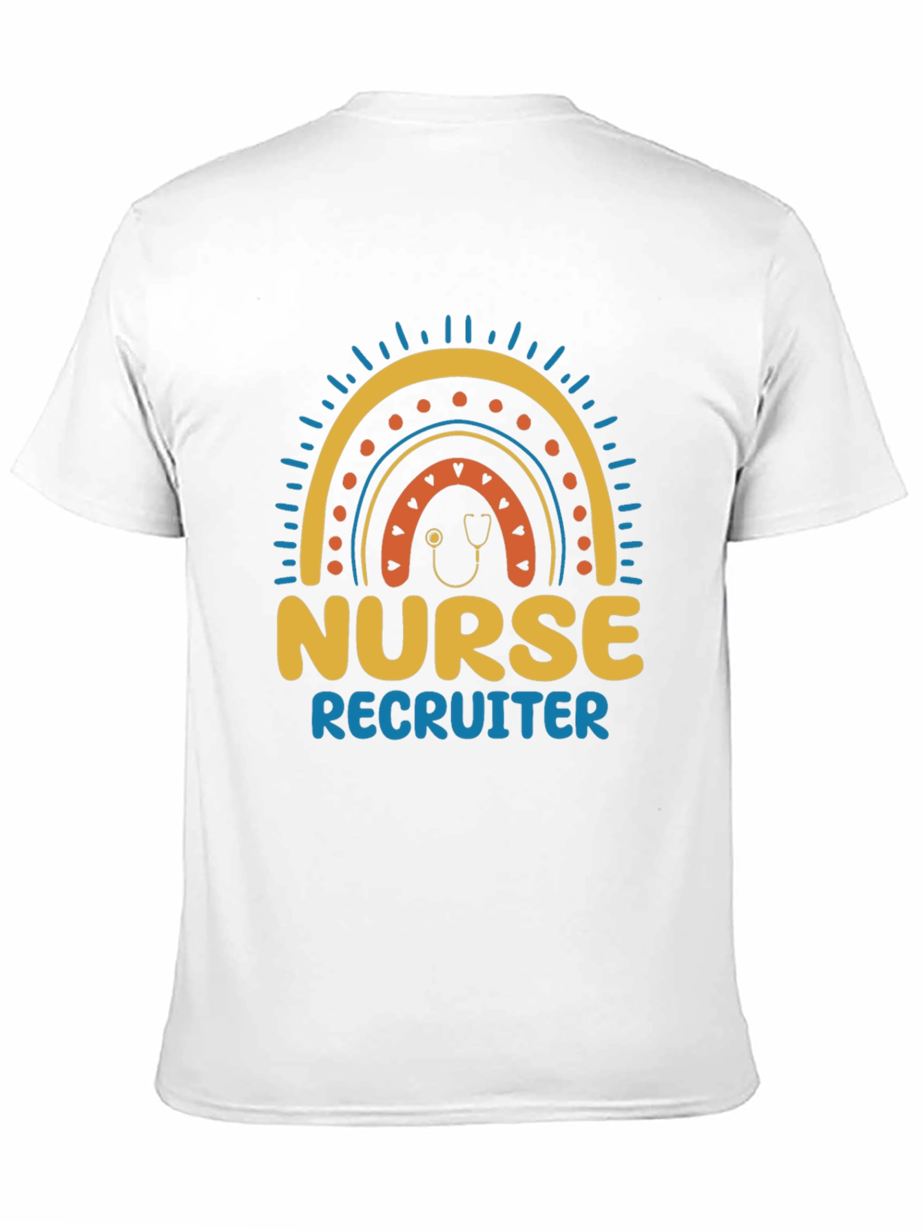 Black Nurse Recruiter Rainbow Graphic T-Shirt view 11