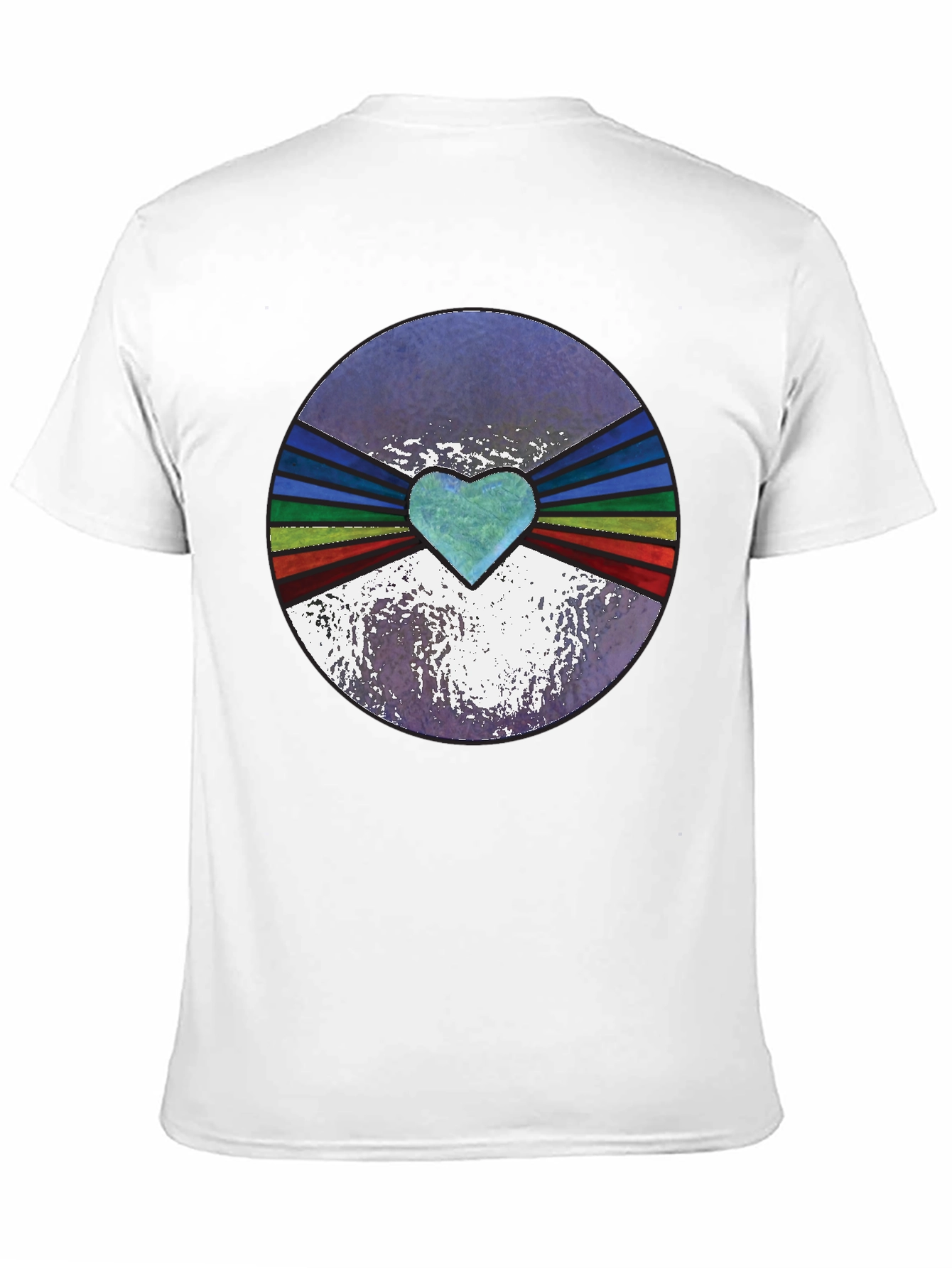 Black Retro Heartburst Graphic Tee - Black Cotton Blend view 11