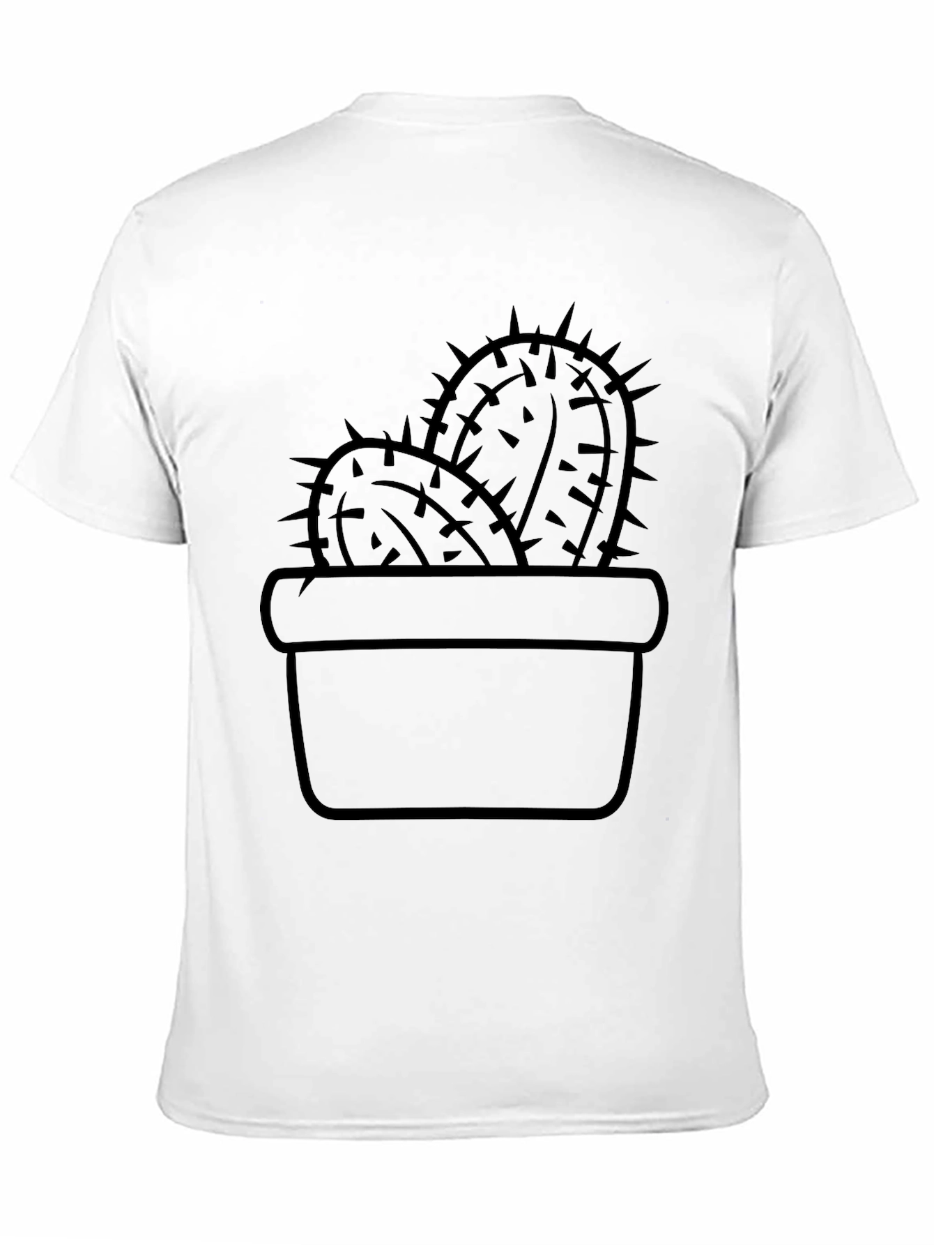 Black Cactus in Pot Graphic Tee - Black Cotton T-Shirt view 11
