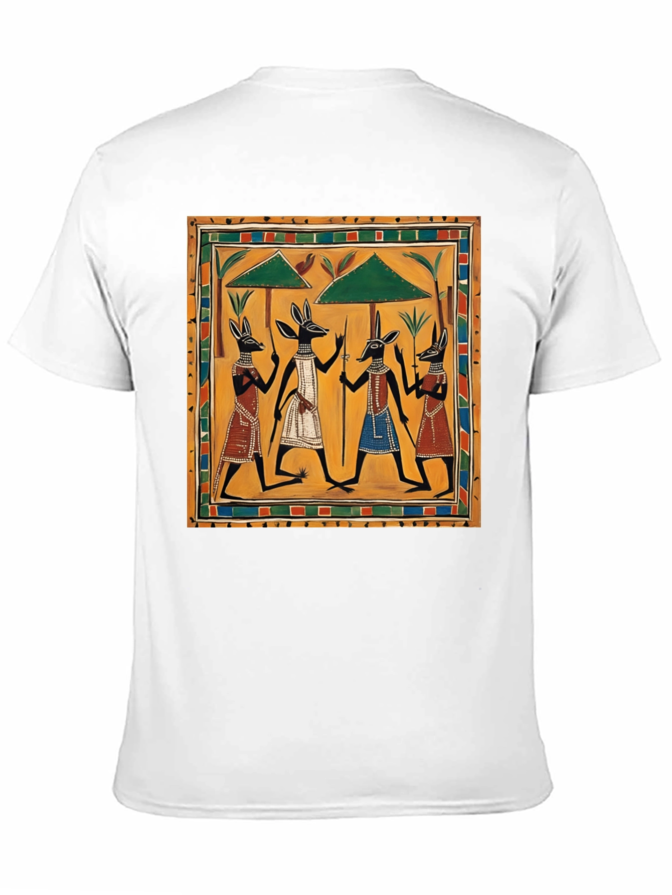 Black Egyptian Anubis Art Graphic Tee view 11
