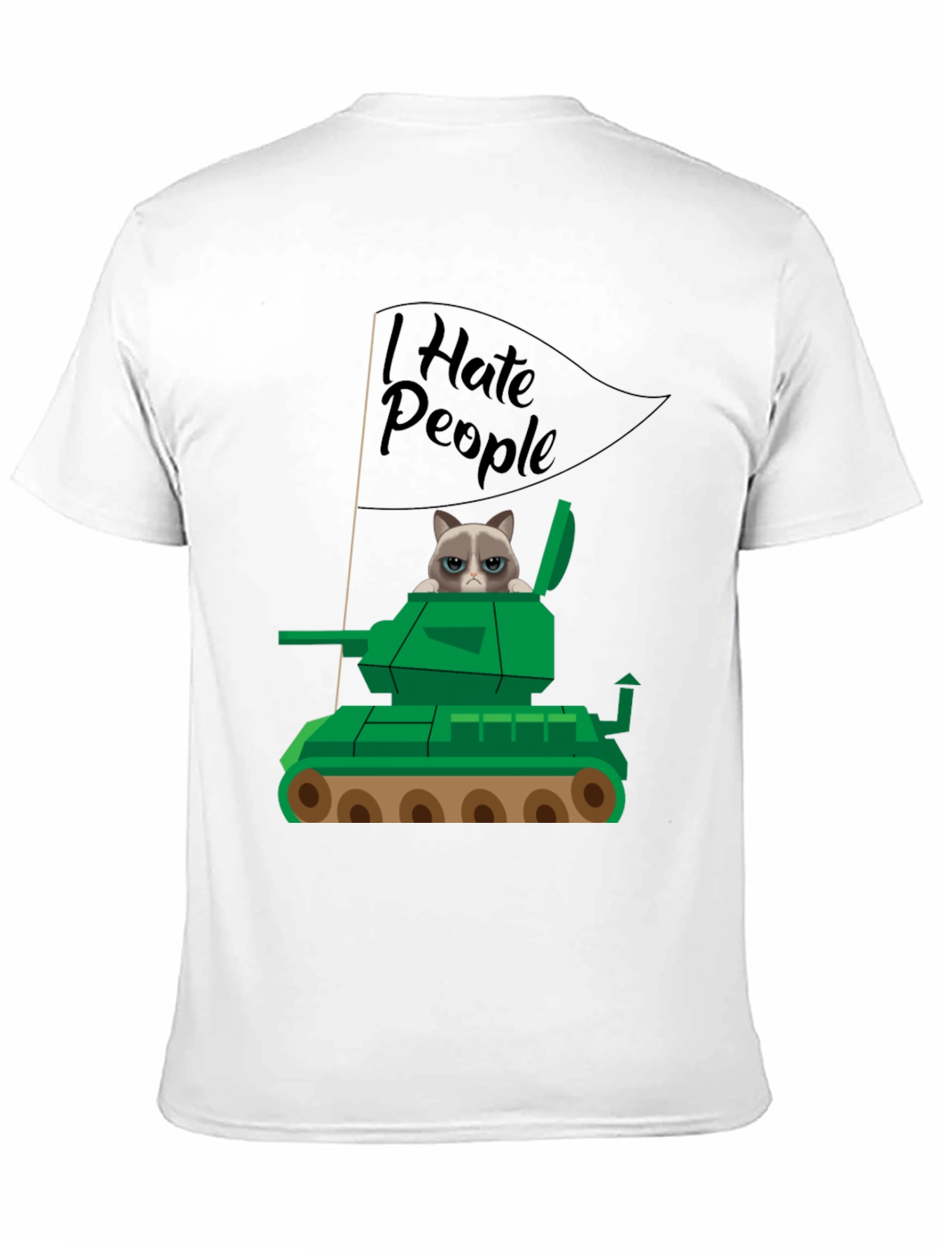 Black Grumpy Cat Tank T-Shirt - I Hate People view 11