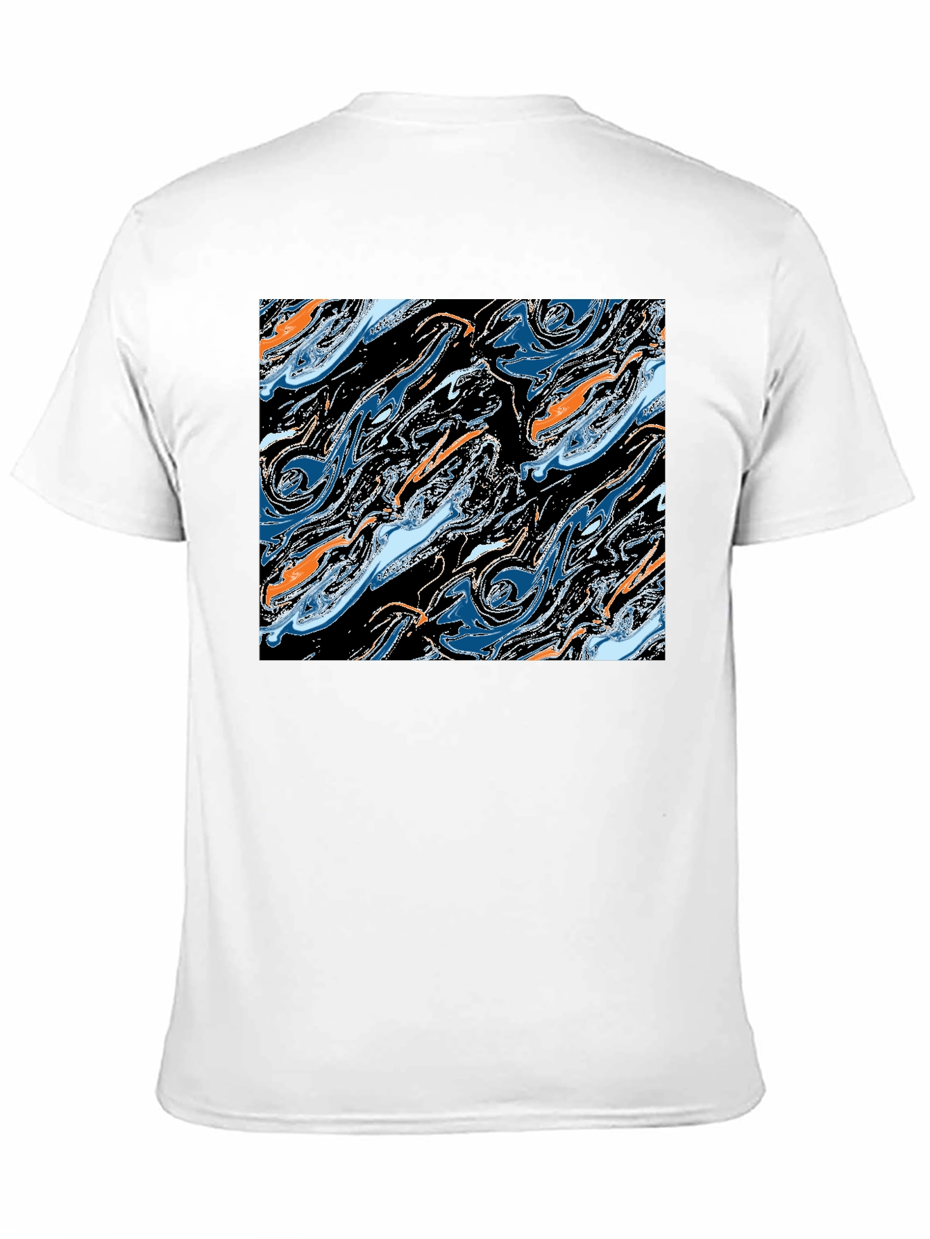 Black Abstract Swirl Graphic Tee - Modern Art T-Shirt view 11