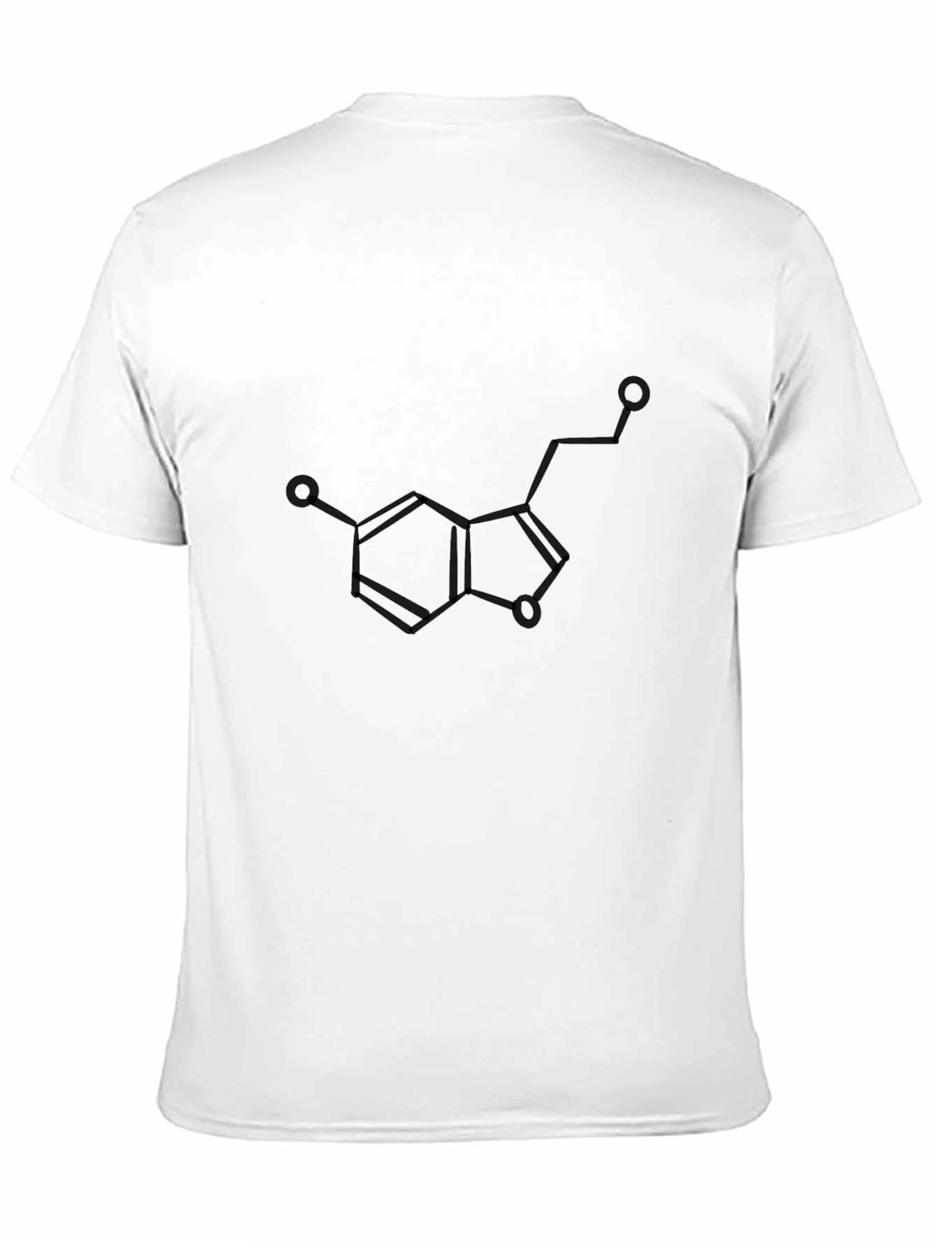 Black Serotonin Molecule T-Shirt - Black Graphic Tee view 11