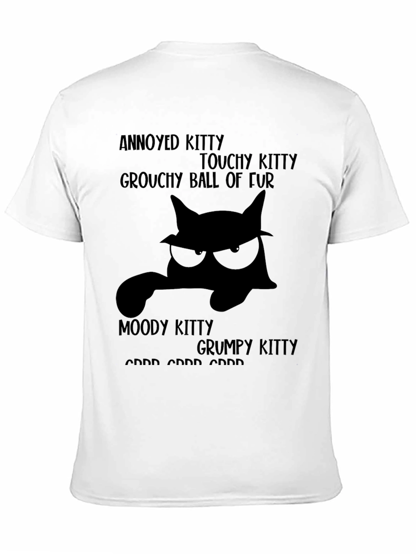 Black Grumpy Kitty T-Shirt - Annoyed Touchy Moody  view 11
