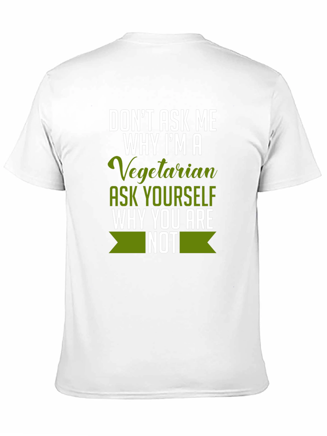 Black Vegetarian T-Shirt: Funny Vegan Statement Tee view 11