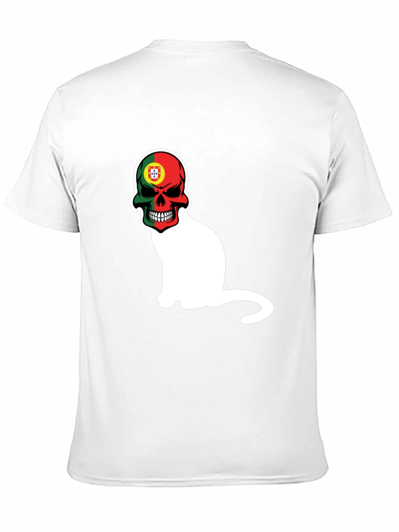 Black Portugal Skull Cat Graphic Tee - Men's Black T-Shirt view 11