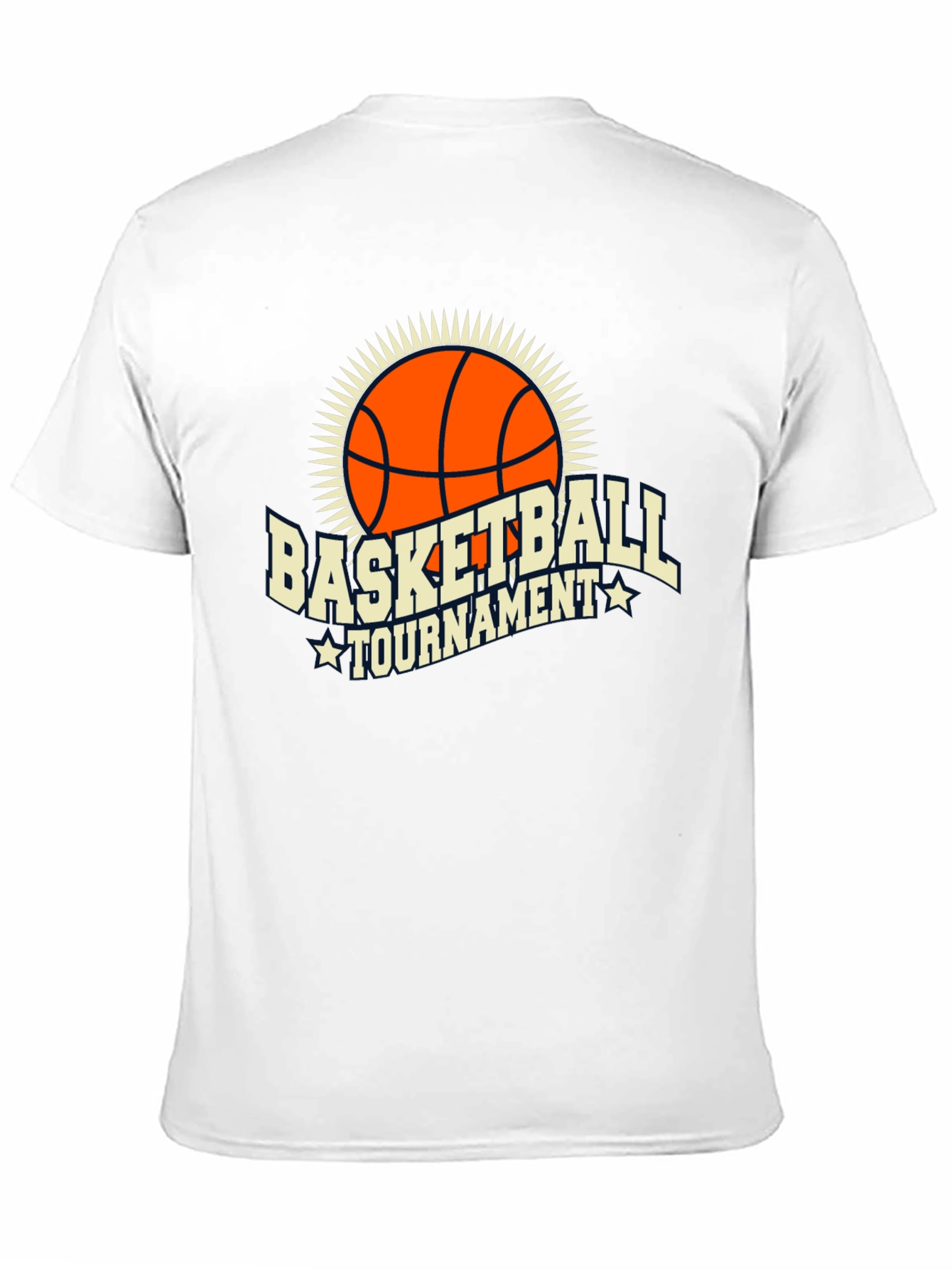 Black Basketball Tournament Graphic Tee - Black Cotton T-Shirt view 11