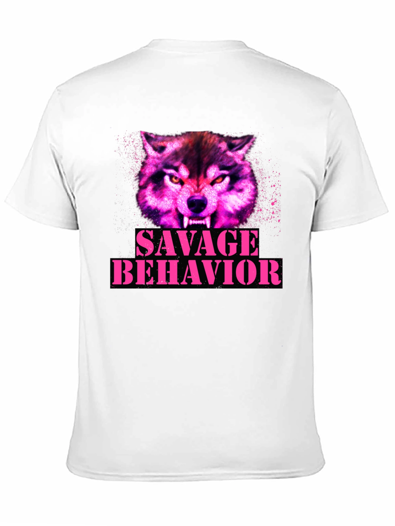 Black Savage Behavior Wolf Graphic T-Shirt view 11
